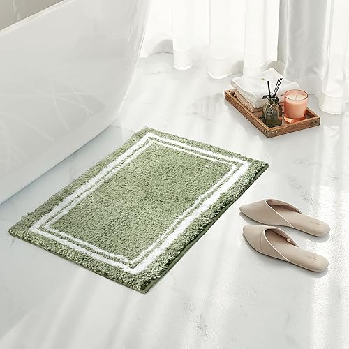 Tititex Alfombra de baño de lujo verde salvia, 16 x 24 pulgadas, alfombra de baño de microfibra extra suave y absorbente, alfombra de baño de felpa disponible en Yaxa Costa Rica