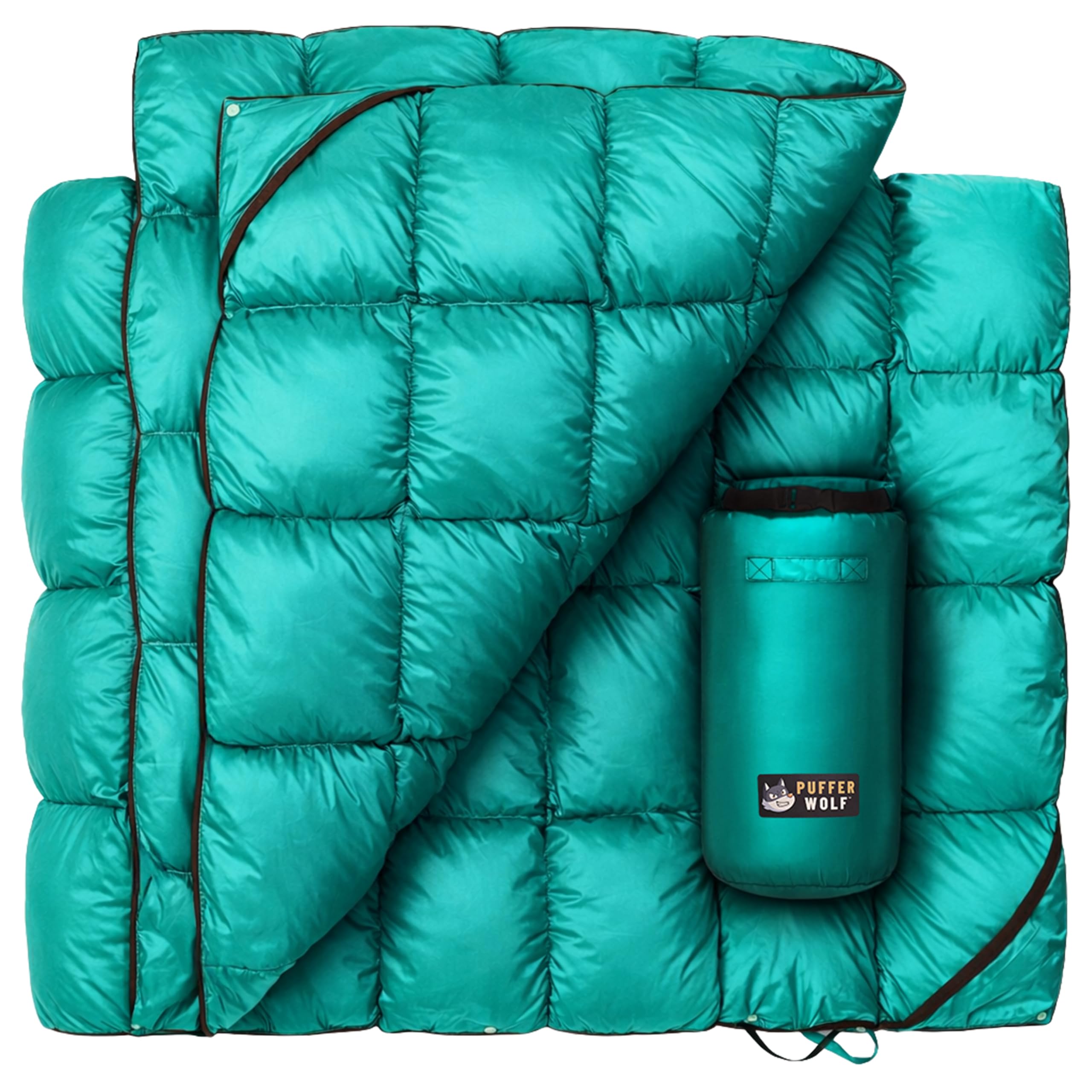PW700 Extra Large Double Insulated Outdoor Camping Blanket | 2X Puffy, Warm, Packable, Weatherproof, Durable, and Lightweight | Top Quilt for Hiking, Backpacking, Stadium Events, Picnics