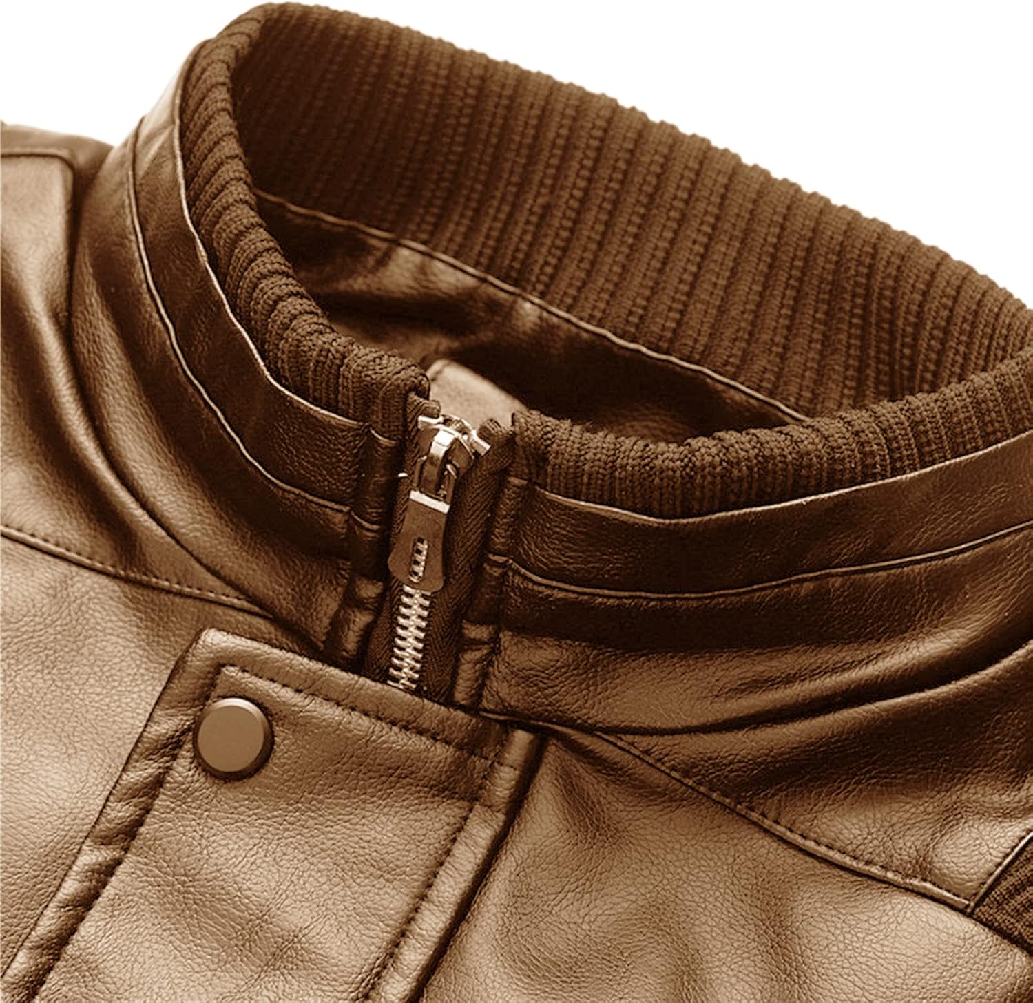 Men's Leather Winter Jacket Male Motorcycle Flannel Faux Leather Outwear Men Casual Thicken Lapel Leather Jacket