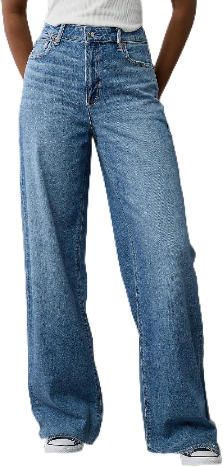 American Eagle WOMEN AE Dreamy Drape Stretch Super High-Waisted Baggy Wide-Leg Jean Jeans (pack of 1)
