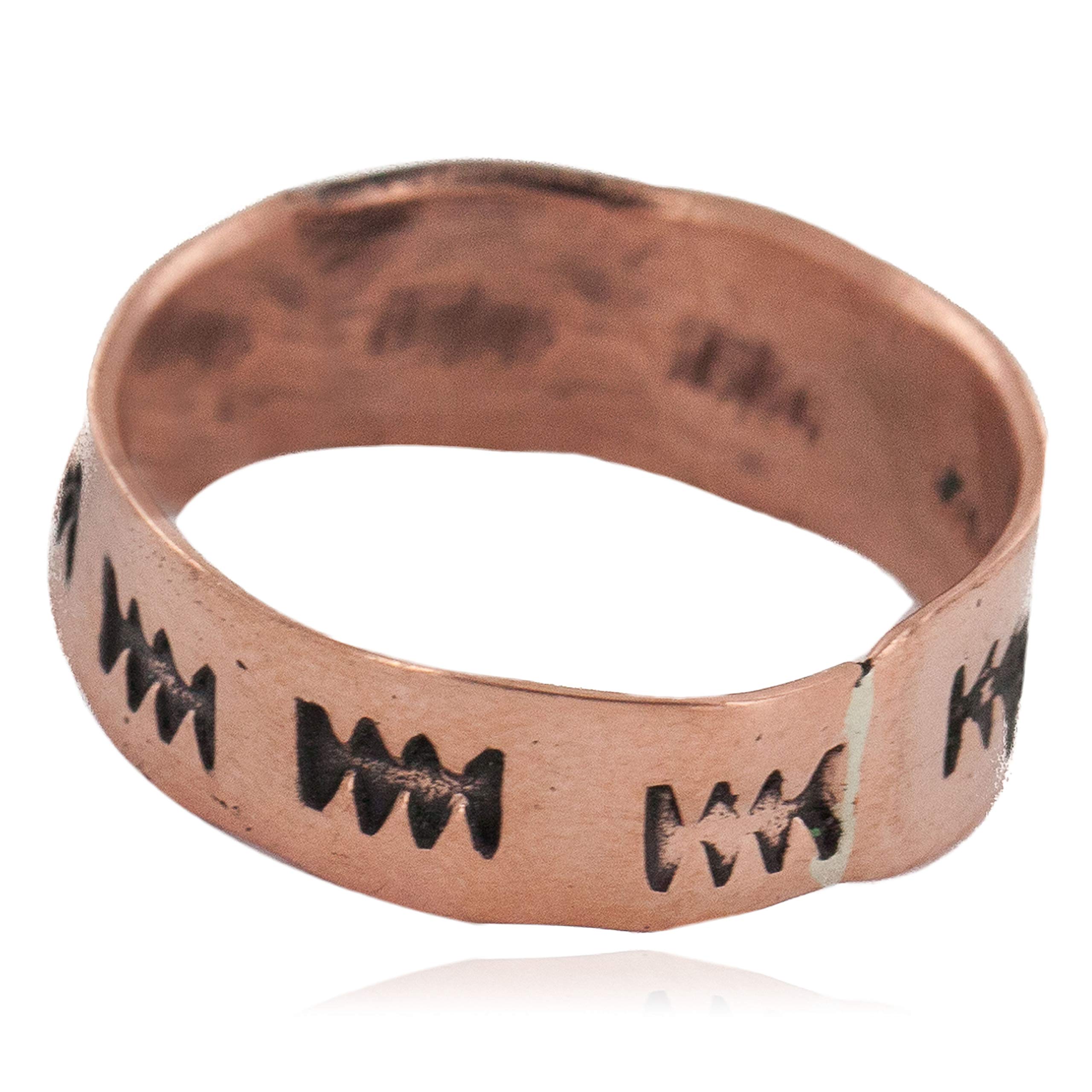 $80 Tag Handmade Navajo Certified Authentic Native American Pure Copper Ring 17092-5 Made by Loma Siiva