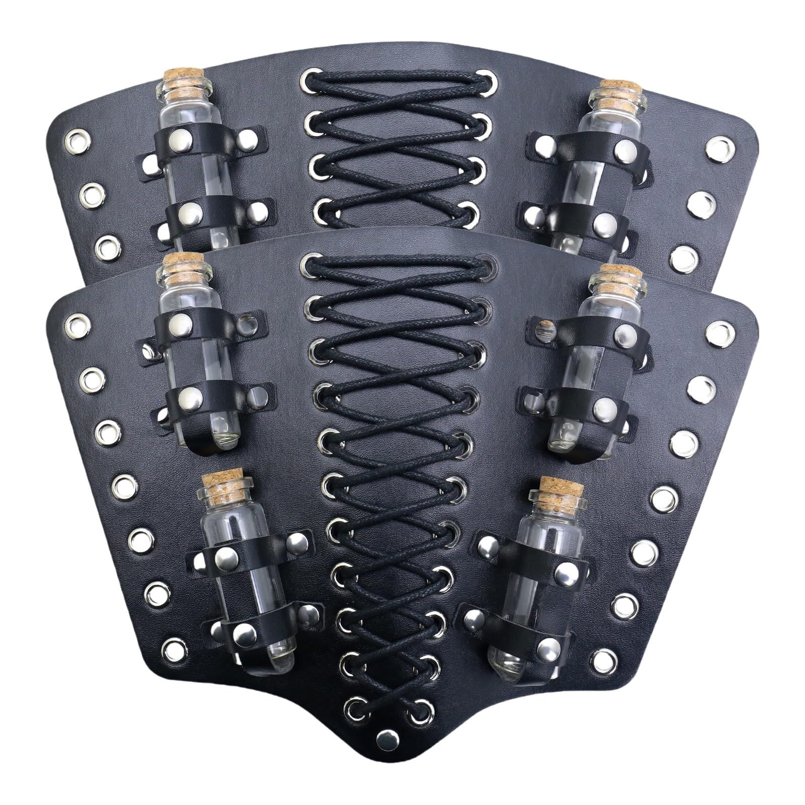 Muñequera steampunk de cuero PU resistente con acabado retro potion 8