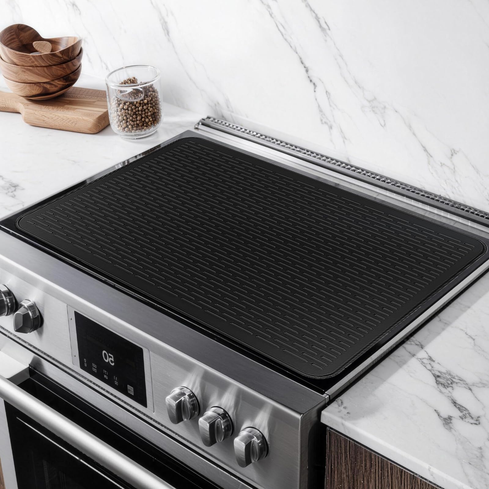 Silicone Stove Top Covers Thick, 76x53cm Induction Hob Covers, Heat Resistant & Scratch-Proof Hob Protector Mat for Electric Cookers, Glass Top Cover, Kitchen Worktop Protector