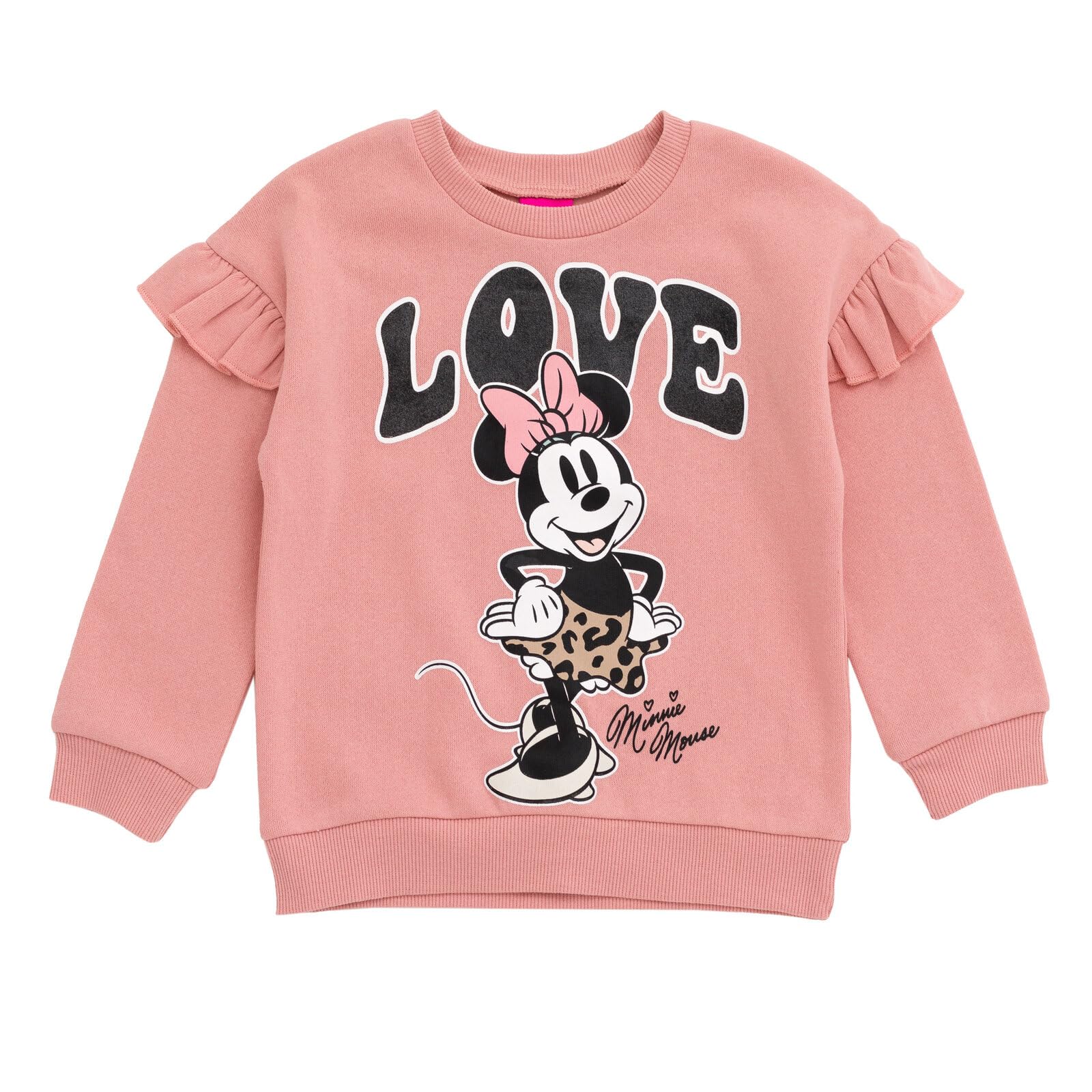 Disney Minnie Mouse - Felpa in pile e pantaloni svasati, per bambine e bambine