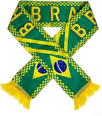 BAYKUORA World Cup 2026 Soccer Printed Fabric Scarf 14 * 130cm,Country Football Supporters Outdoor Fan Shawl,Brazil