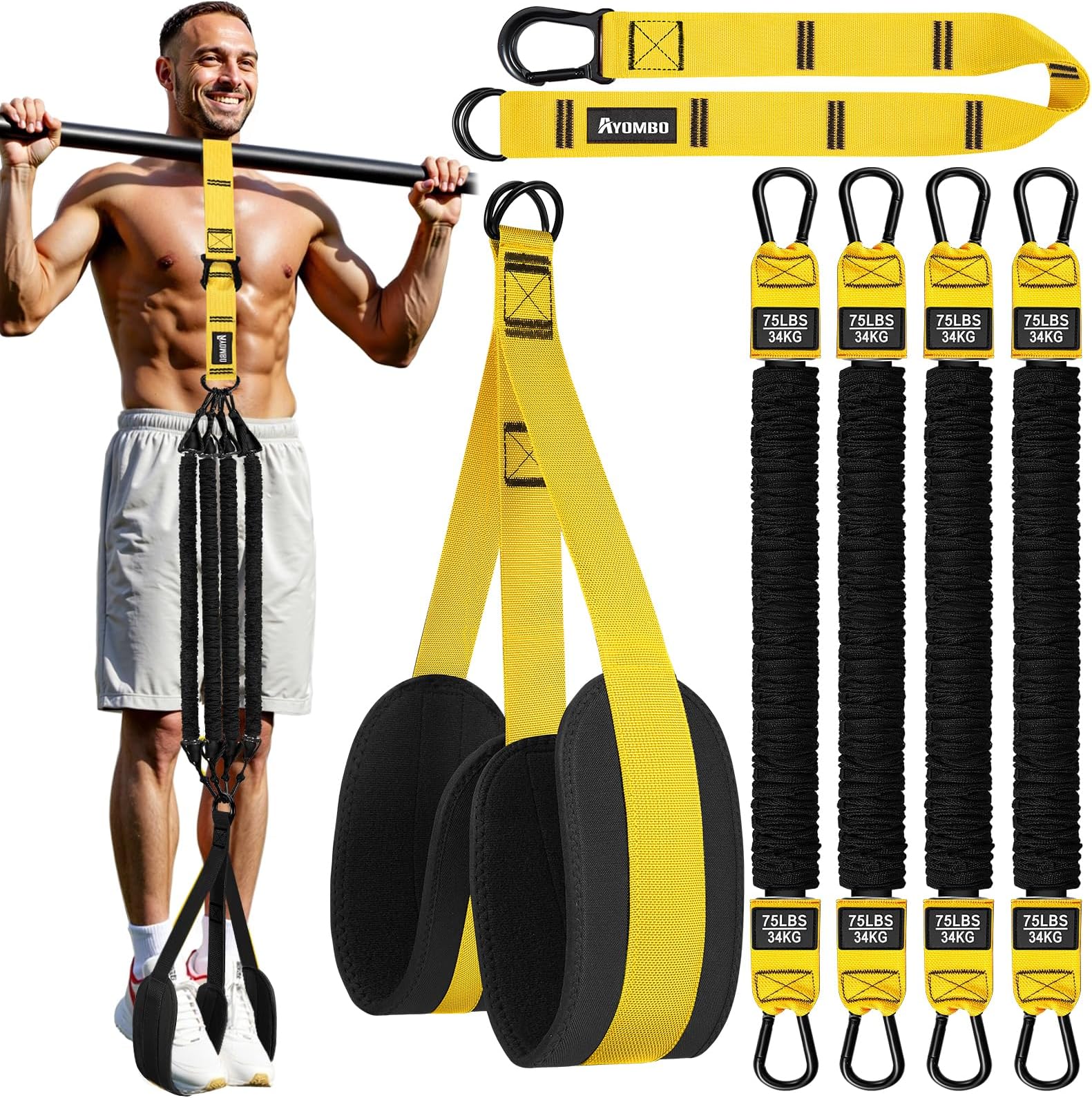 Pull Up Assistance Bands, Resistance Bands for Pull Up Bar Workout, Adjustable Heavy Duty Pull Up Assist Equipment with 4 Assistance Bands, Home Gym Fitness Exercise Strength Training