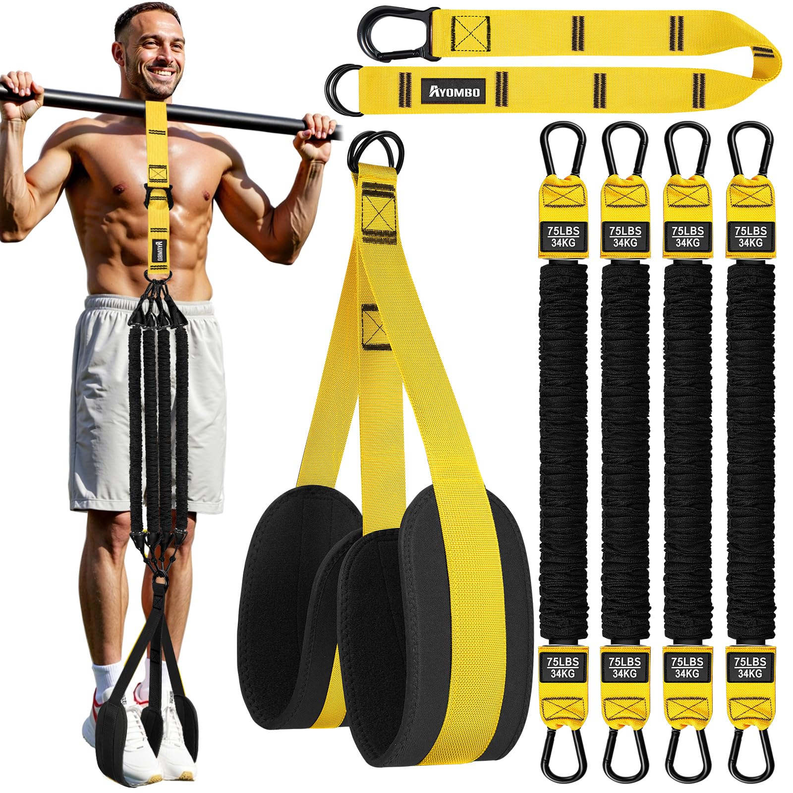 Pull Up Assistance Bands, Resistance Bands for Pull Up Bar Workout, Adjustable Heavy Duty Pull Up Assist Equipment with 4 Assistance Bands, Home Gym Fitness Exercise Strength Training