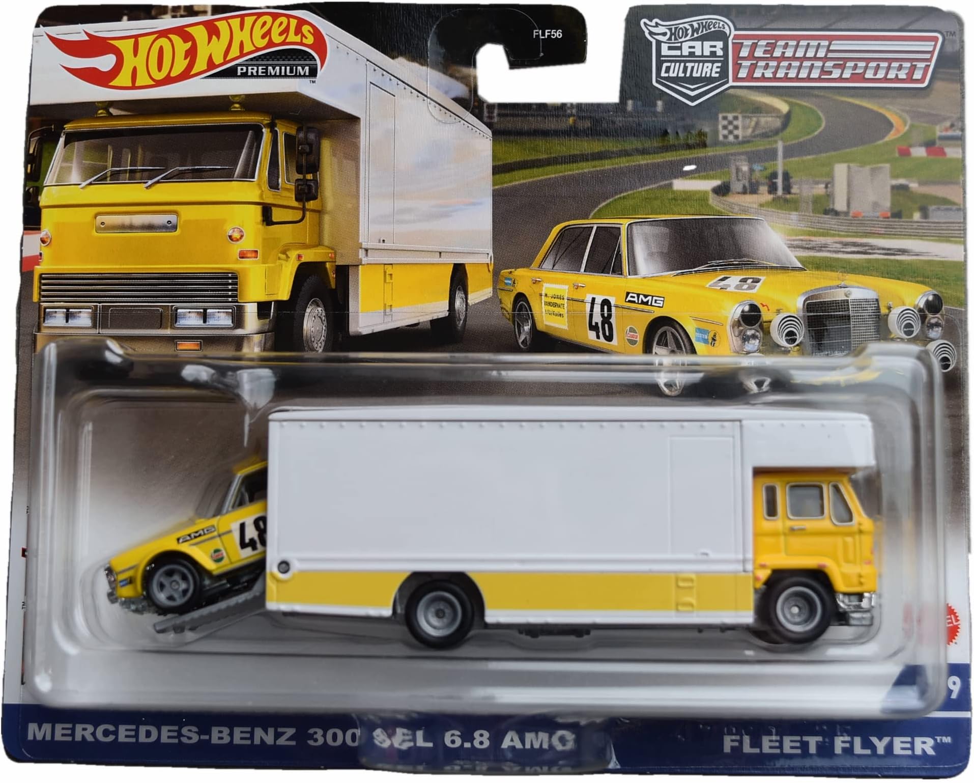 Hot Wheels Mercedes Benz 300 SEL 6.8 AMG Fleet Flyer - Team Transport - Mercedes Fleet Flyer