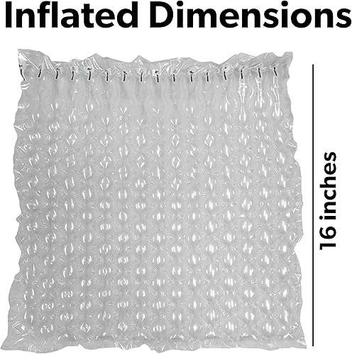 Miniatura 2 de Rollo de envoltura inflable de burbujas de 16 pulgadas x 72 pies, incluye bomba gratis, almohadas de aire grandes y resistentes para envío,