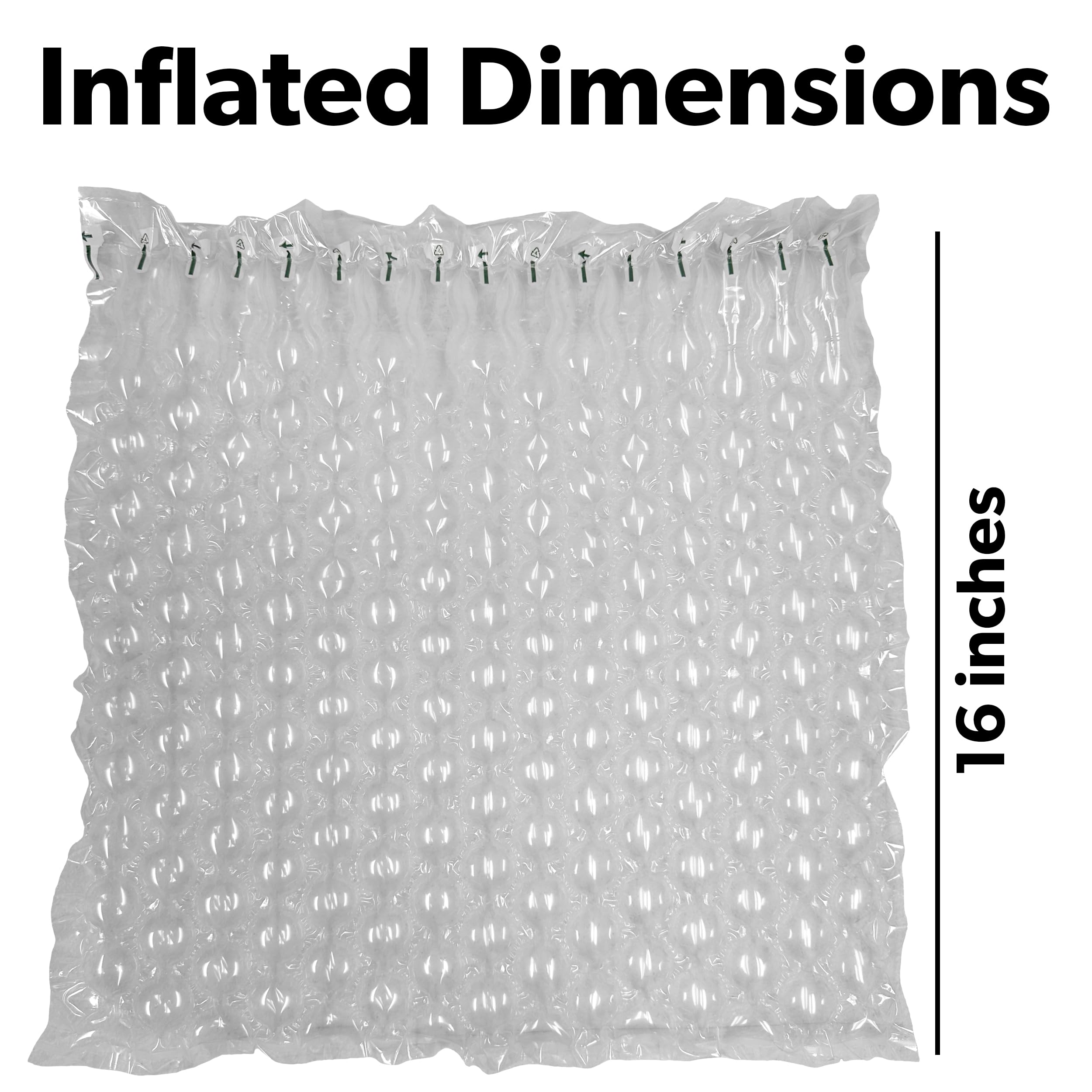 Rollo de envoltura inflable de burbujas de 16 pulgadas x 72 pies. Incluye bomba gratis. Almohadas de aire resistentes para suministros de embalaje. Envío seguro, mudanza, protector de