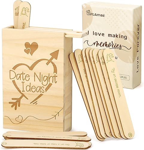 Miniatura 1 de 60 ideas para citas nocturnas - Caja de ideas de madera para citas para actividades en pareja, regalos románticos para recién casados o 5 aniversario