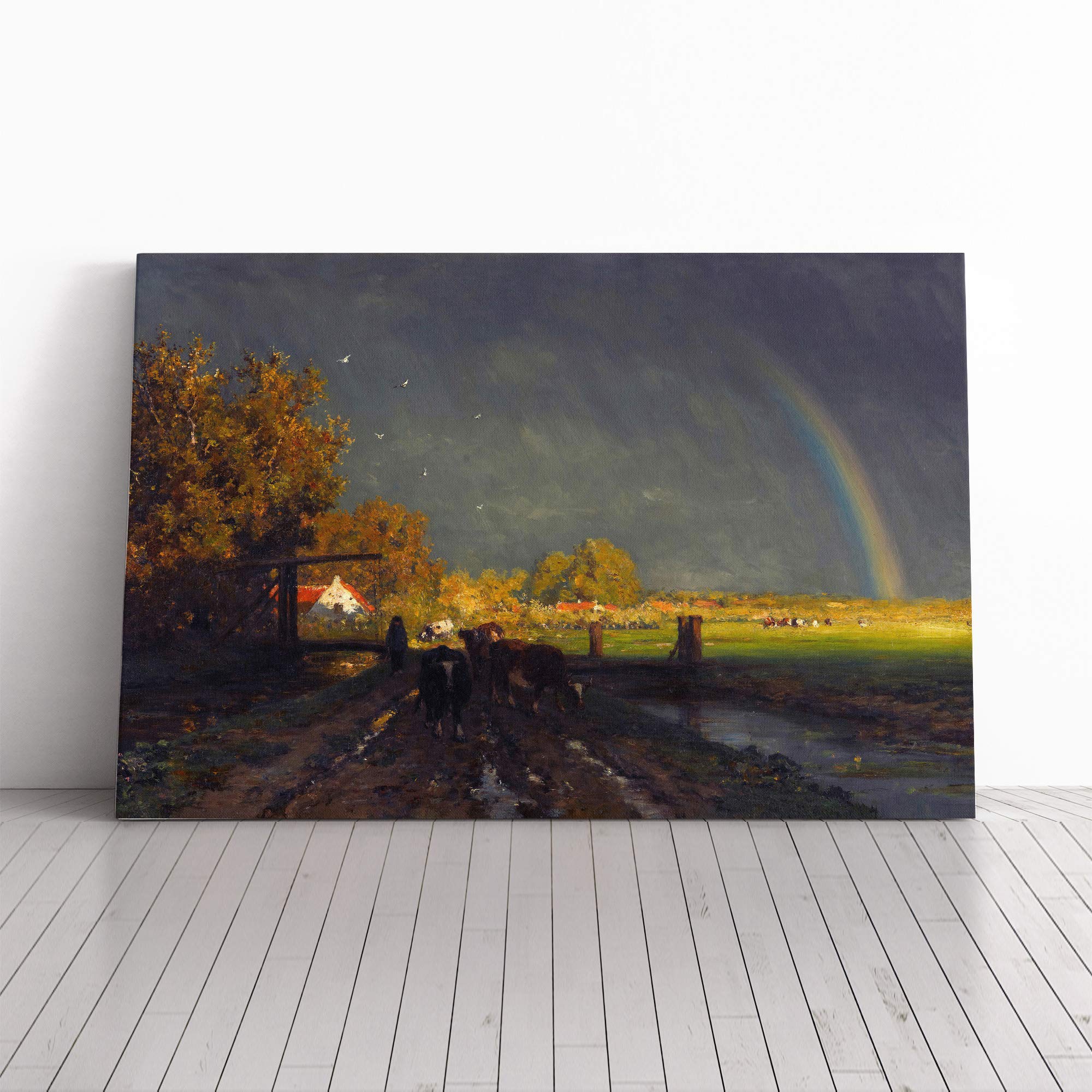 Willem Roelofs The Rainbow Canvas Print | Gallery Wrapped 30mm Frame Wall Art | 24x16 inches | Ready to Hang | Modern Rainbow Picture | Living Room Bedroom Lounge Office