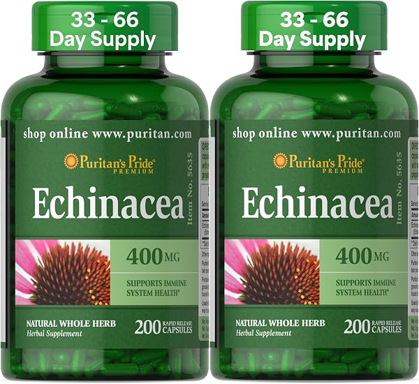 Puritan's Pride Echinacea Natural Whole Herb 200 Capsules