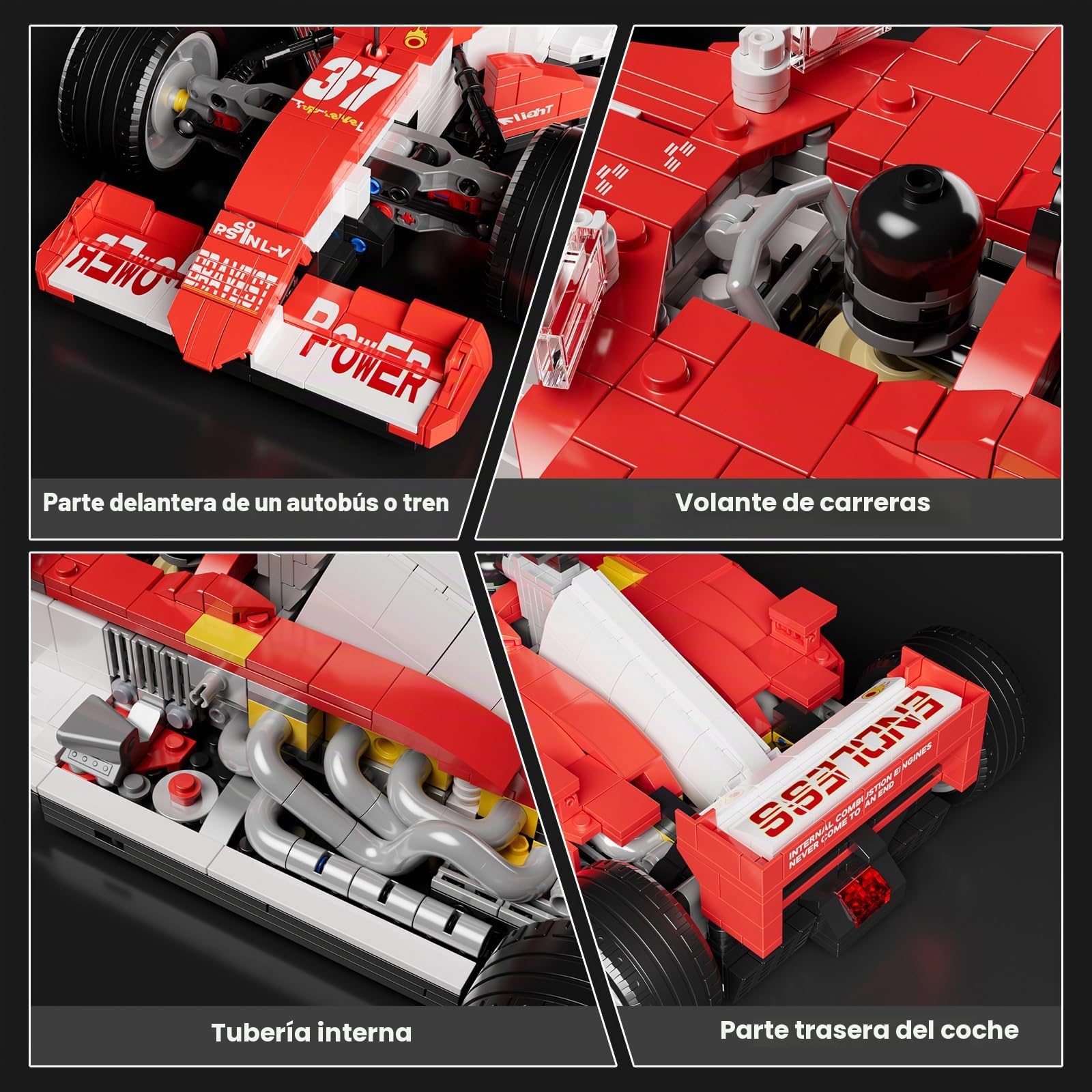 Mould King 10035 Colección del Campeón De Velocidad De Bloques De Construcción De Automóviles Deportivos con Clip De Carreras, Coches De Juguete para Fanáticos Adultos (1603 Piezas)