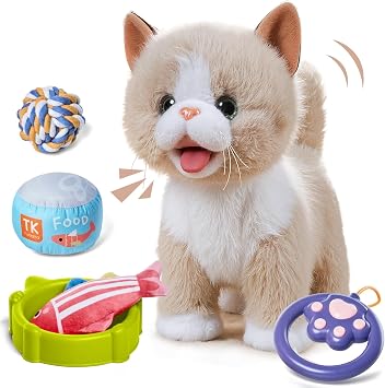 TUMAMA KIDS Peluche Chaton Électronique Télécommandée par la Laisse