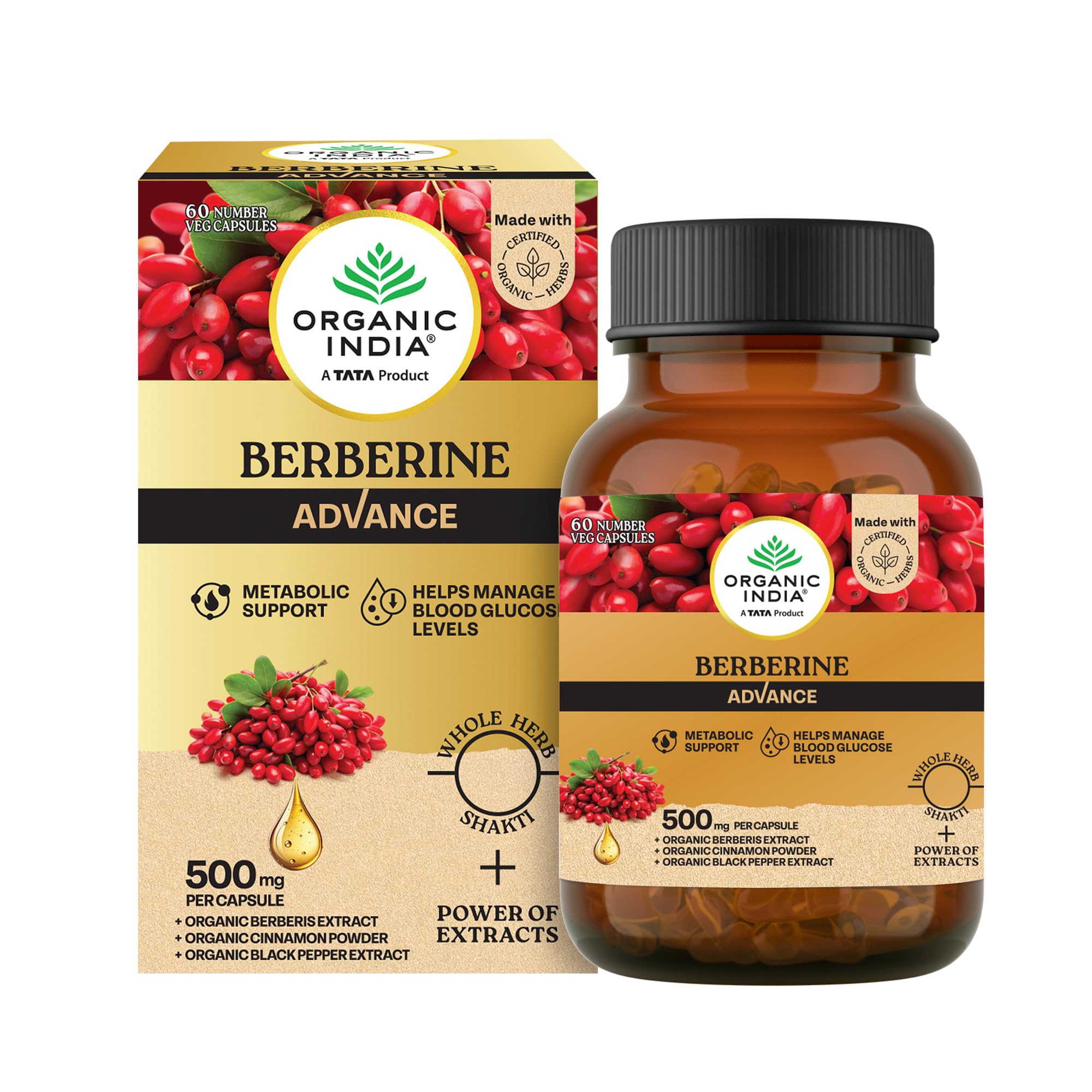 A TATA Product - Organic India Berberine Advance, 60 Cap-image-45