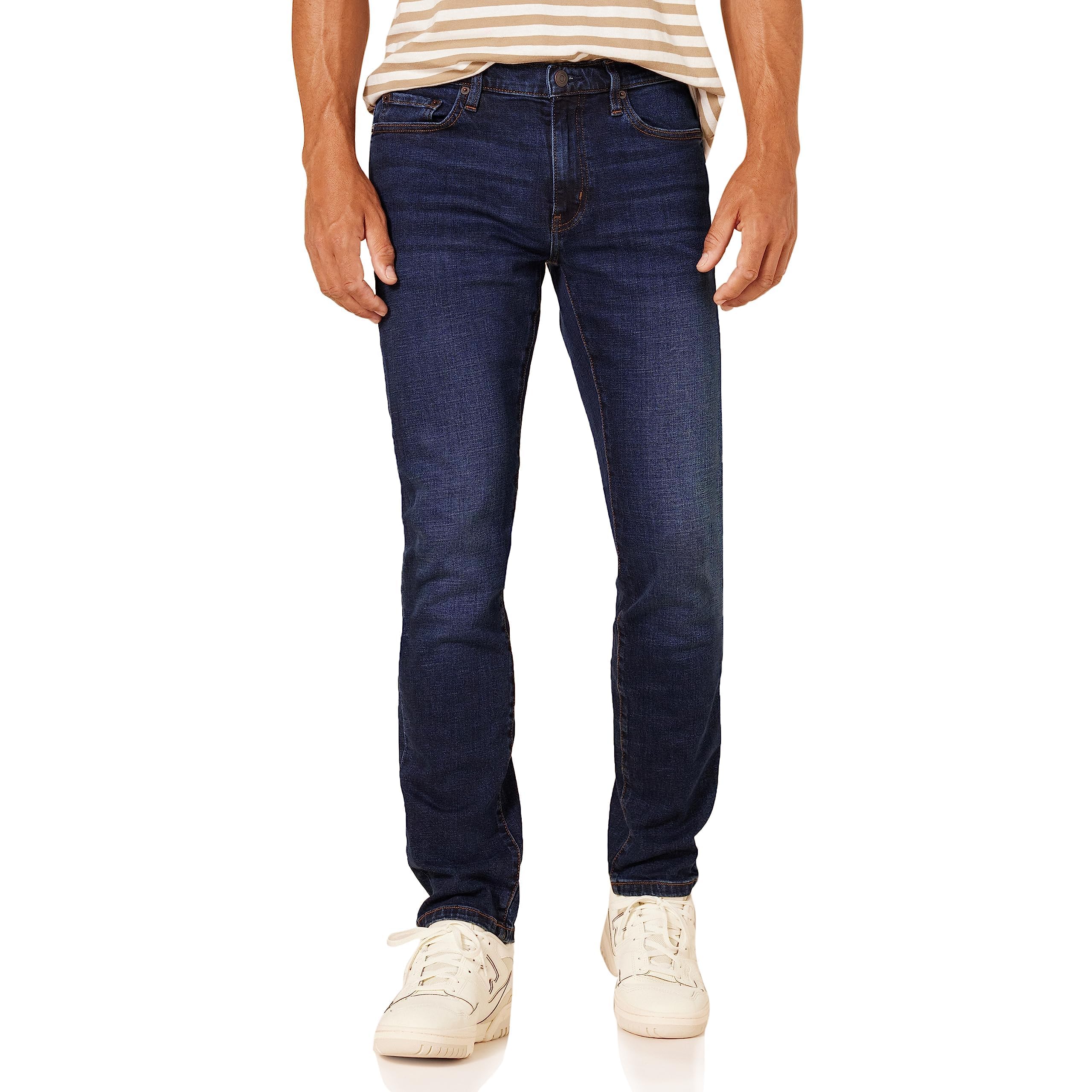 Amazon Essentials Men's Slim-Fit Jeans - Discontinued Colors 35W x 34L Dark Blue Vintage