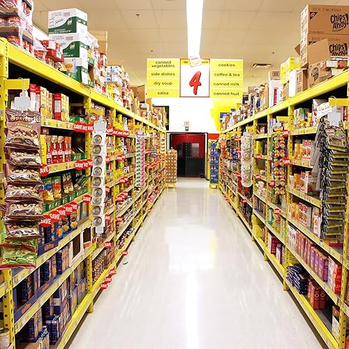 Miniatura 7 de Tigeen 100 tiras de mercancía colgantes de 12 estaciones con ganchos en S de 21.3 pulgadas, tiras de plástico para mercancías con cabecera