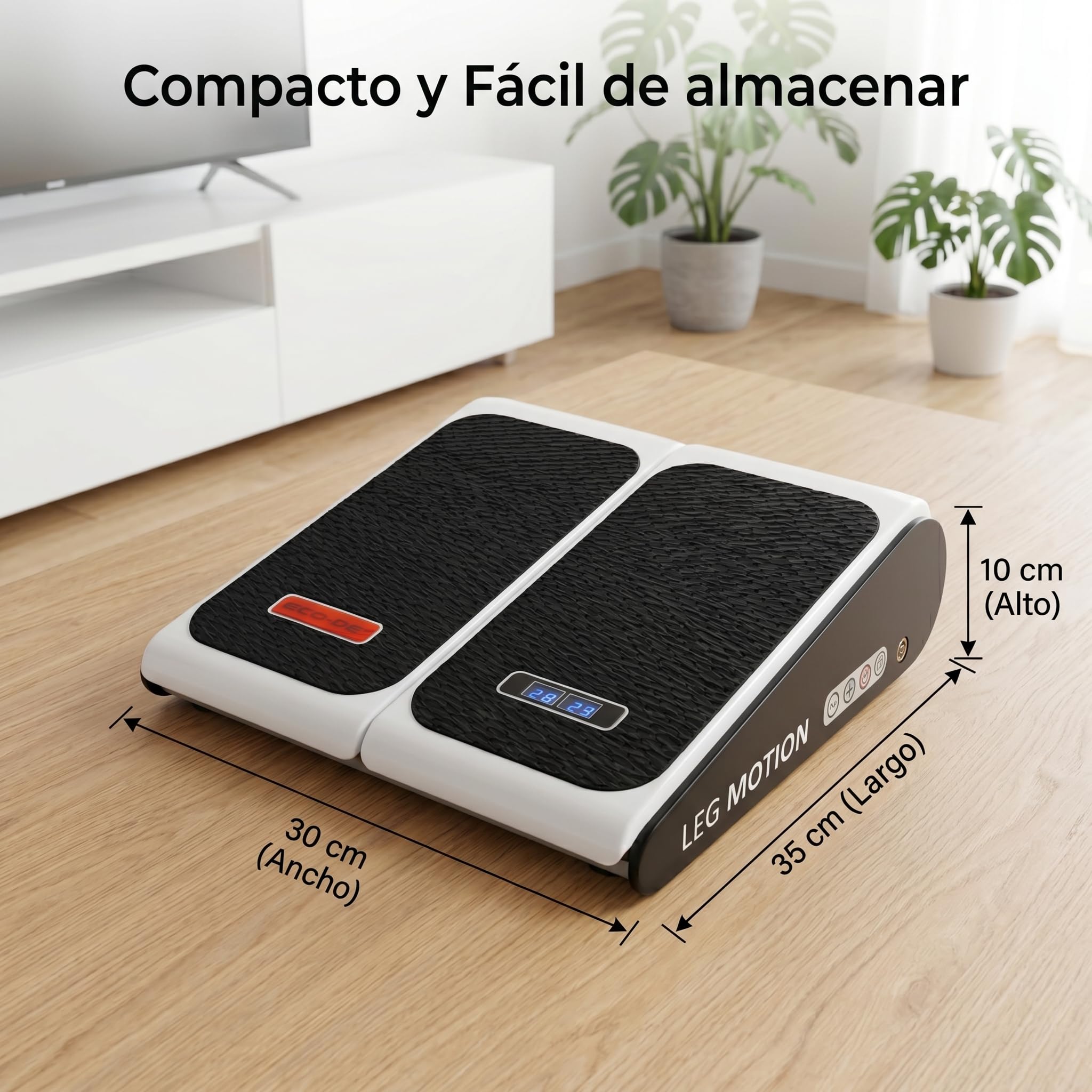ECODE® Masajeador de Pies y Piernas con 10 Niveles de Vibración y Calor | Simulador de Pasos para Personas Mayores para Aliviar Dolor | Alivia Tobillos Hinchados