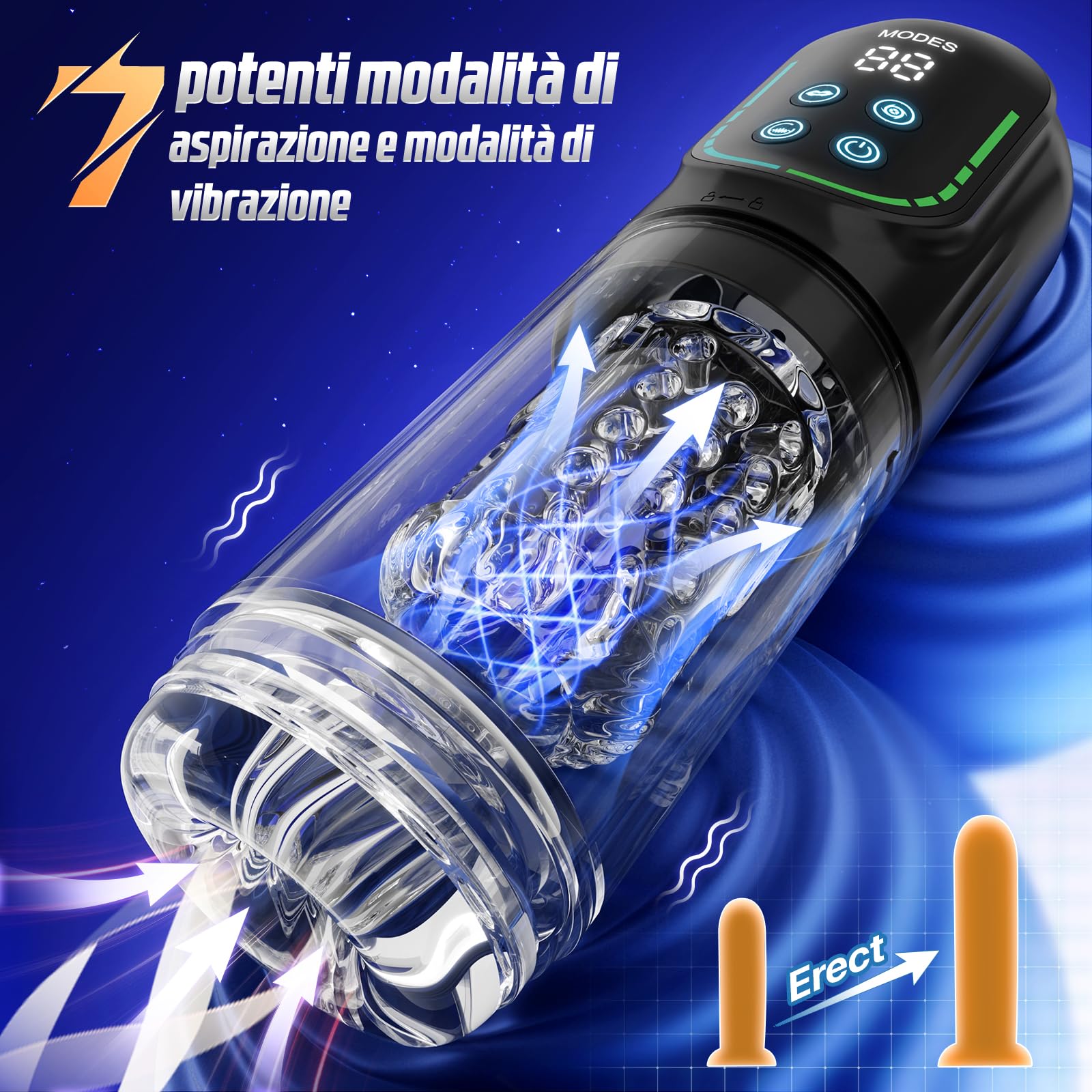 Masturvatore per Uomo con 7 Modi di Telescopica & Rotazione & Succhiare, Masturbtore per Pene Sex Toys, Sexytoysys Uomo 3D Vagina Toys sessuali per Uomini Controllo dell'APP