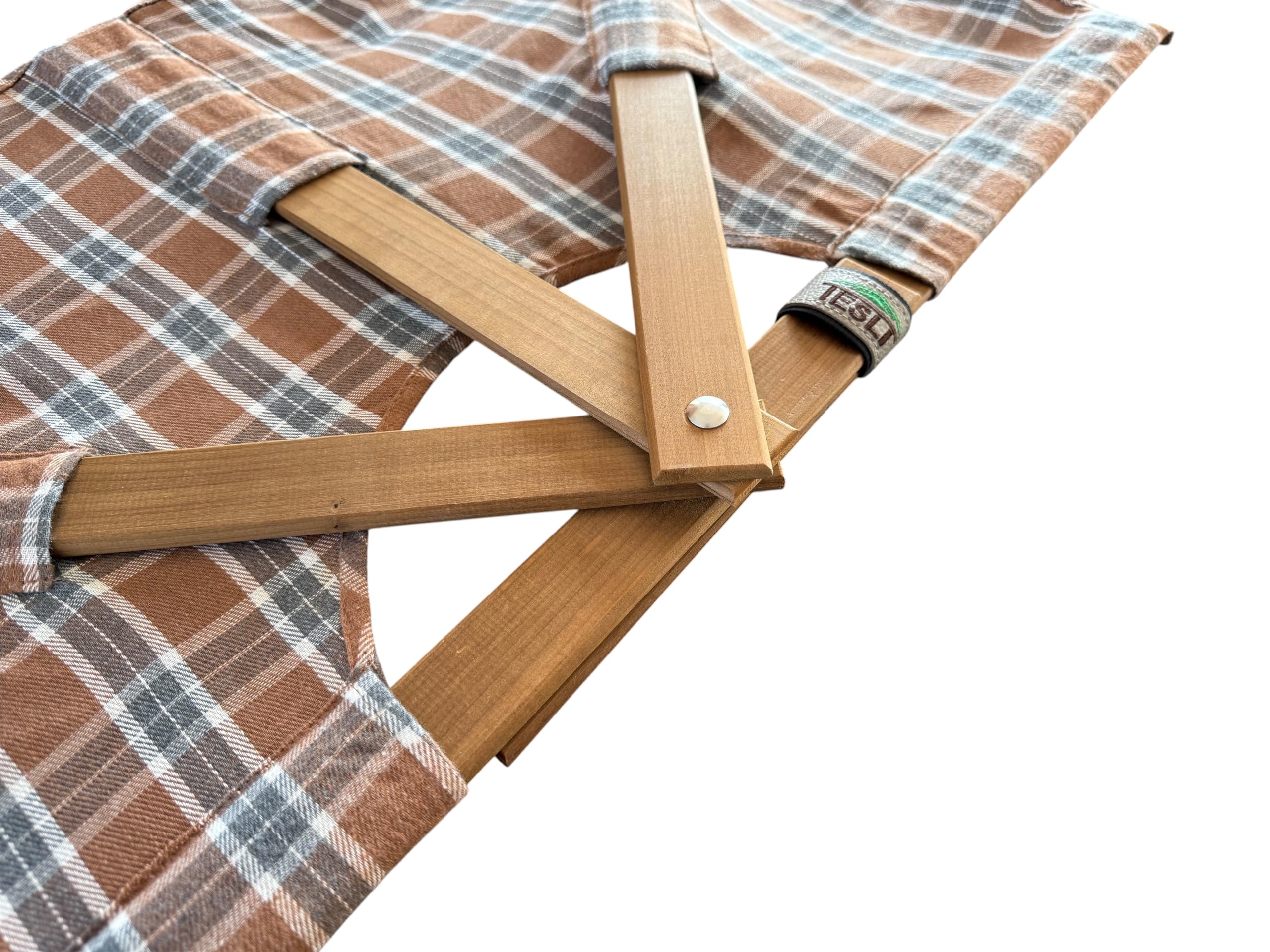 Sauna Fächer 75 cm – Großer handgemachter Saunafächer für Aufguss & Wärmeverteilung – 100% Baumwolle & Thermo-Linde – Aufgussfächer für Sauna, Sand Kariert (Sand Kariert)