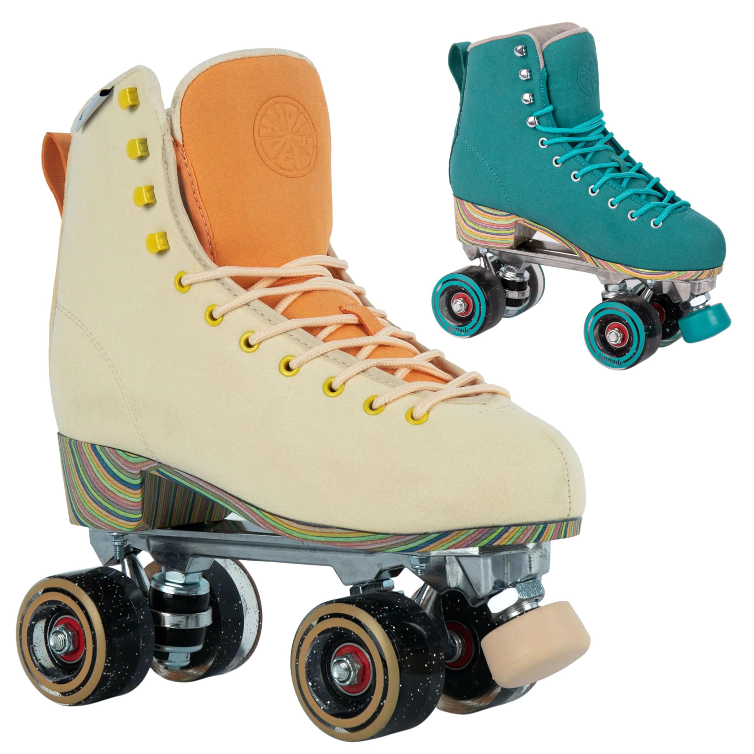 LMNADEThrowback Traditional Figure Skate Style Vegan-Friendly Roller Skates. Ideal Roller Boots for Girls and Women Suitable for Indoor & Outdoor Use