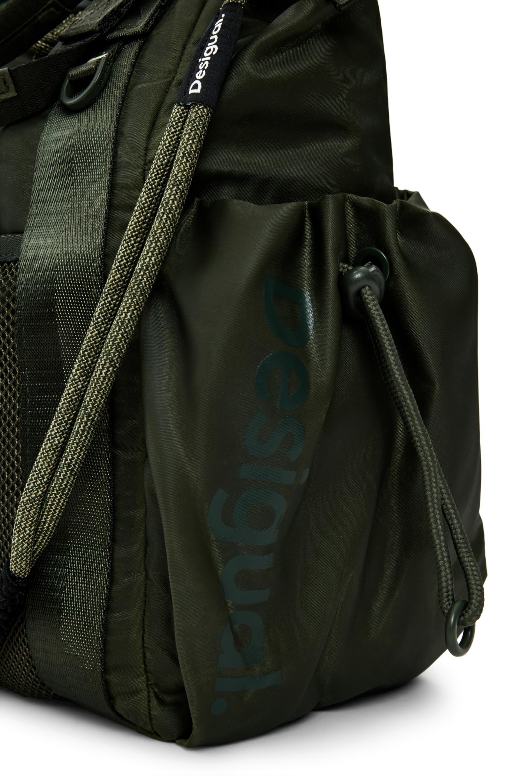 Desigual zaino per il tempo libero Neo Grunge Globe Nylon Backpack Khaki verde scuro