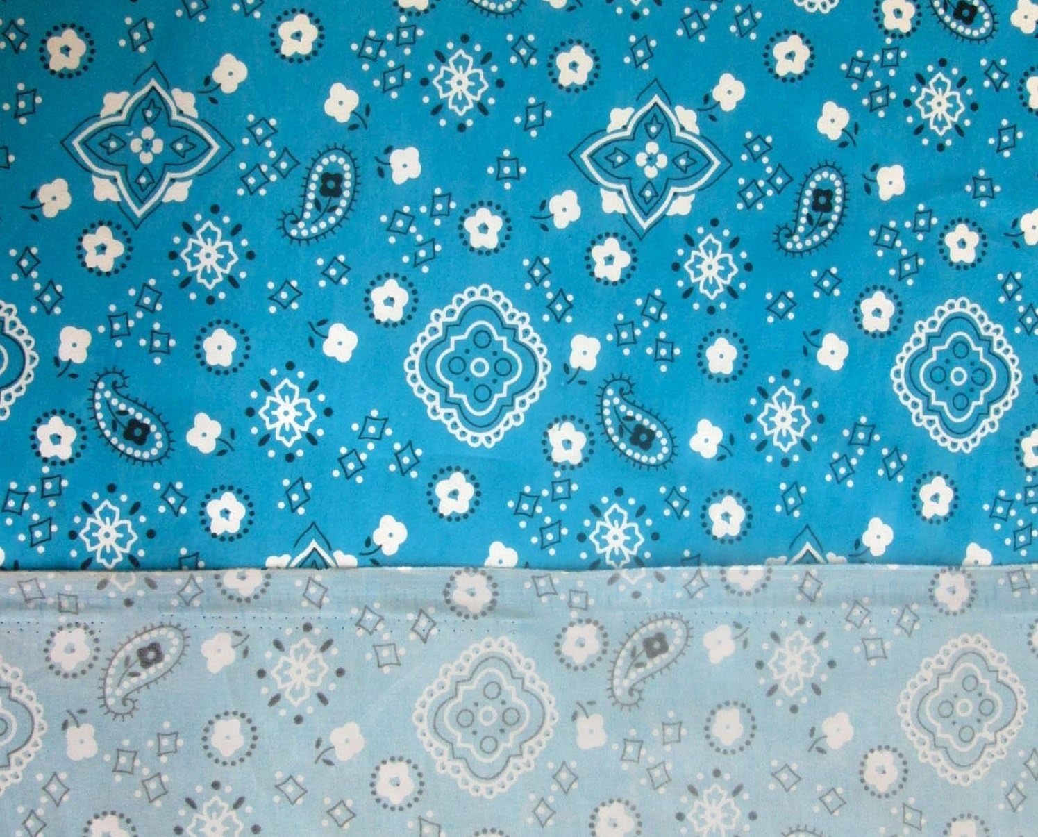The Fabric Exchange Bandana Turquoise Poly Cotton 58 Wide Fabric by The Yard (F.E.)