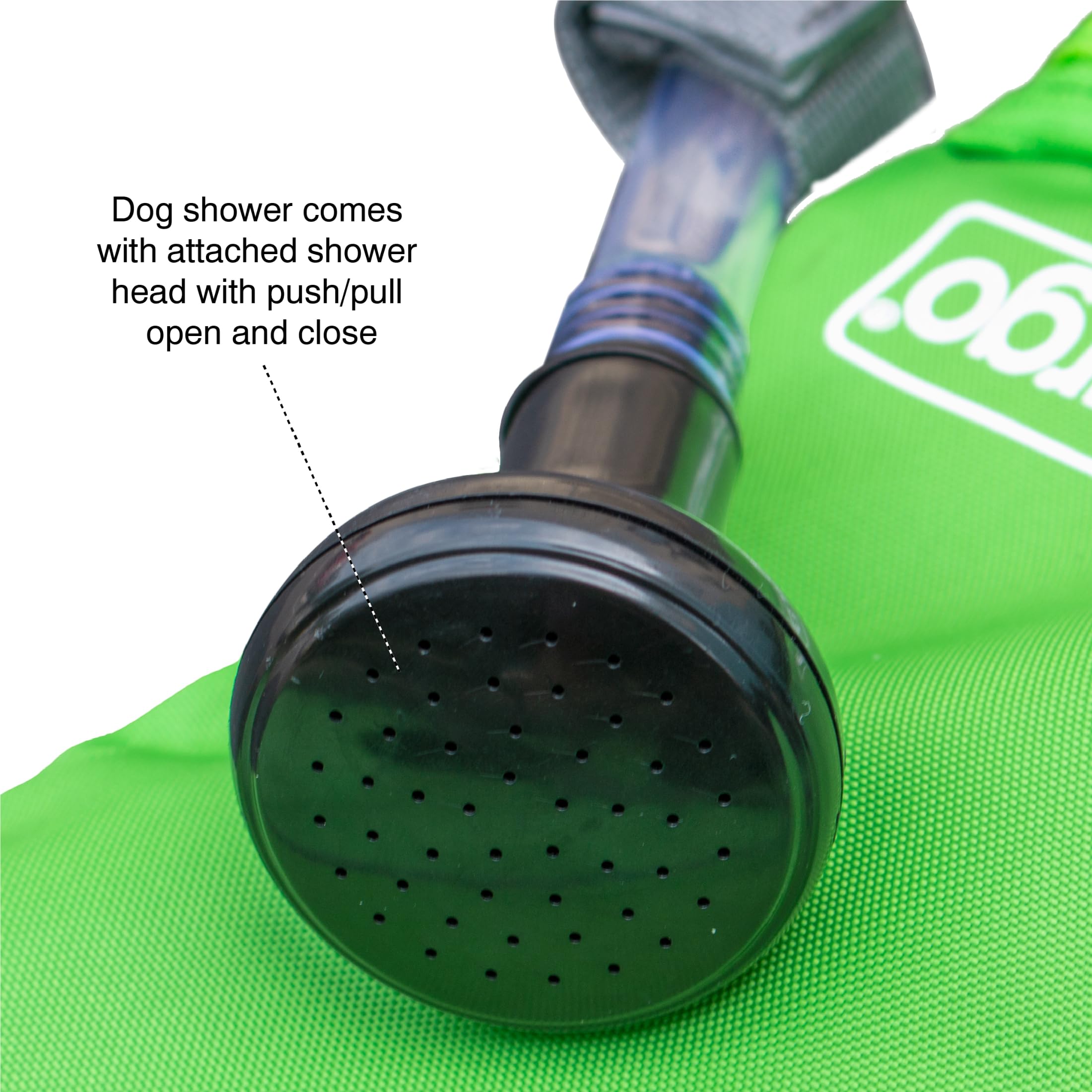 Kurgo Go Shower Portatile per Cani, Doccia da Campeggio, Gronda per Cani all'aperto, Soffione per Doccia, Gronda per Escursionismo, capacità 6 Litri