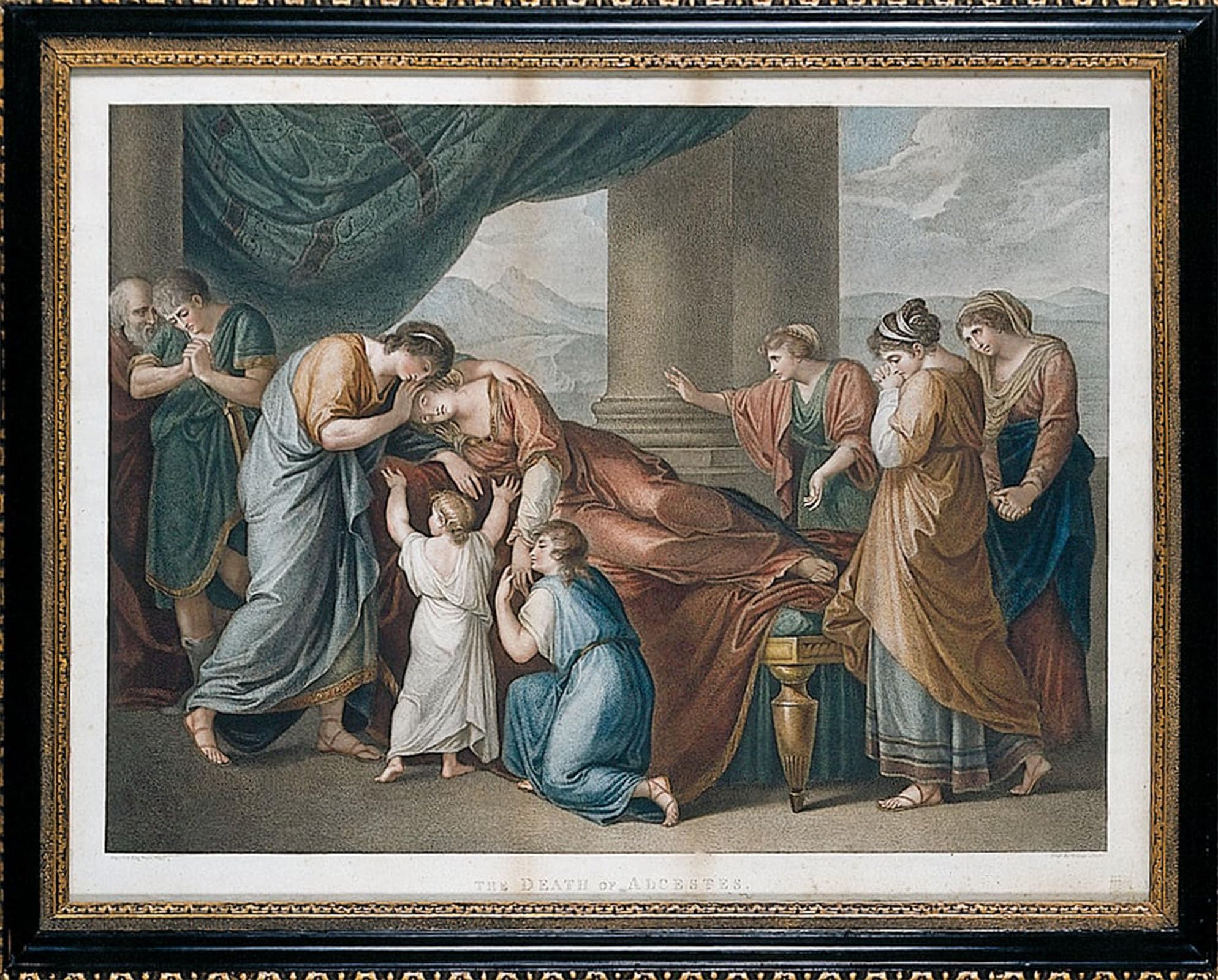 Serendipitp No Frame Retro Picture Poster Wall Art Pictures Painting The Death Of Alcestis After Angelika Kauffman By Francesco Bartolozzi Wall Art Canvas Print For Wall Decor 60X90cm