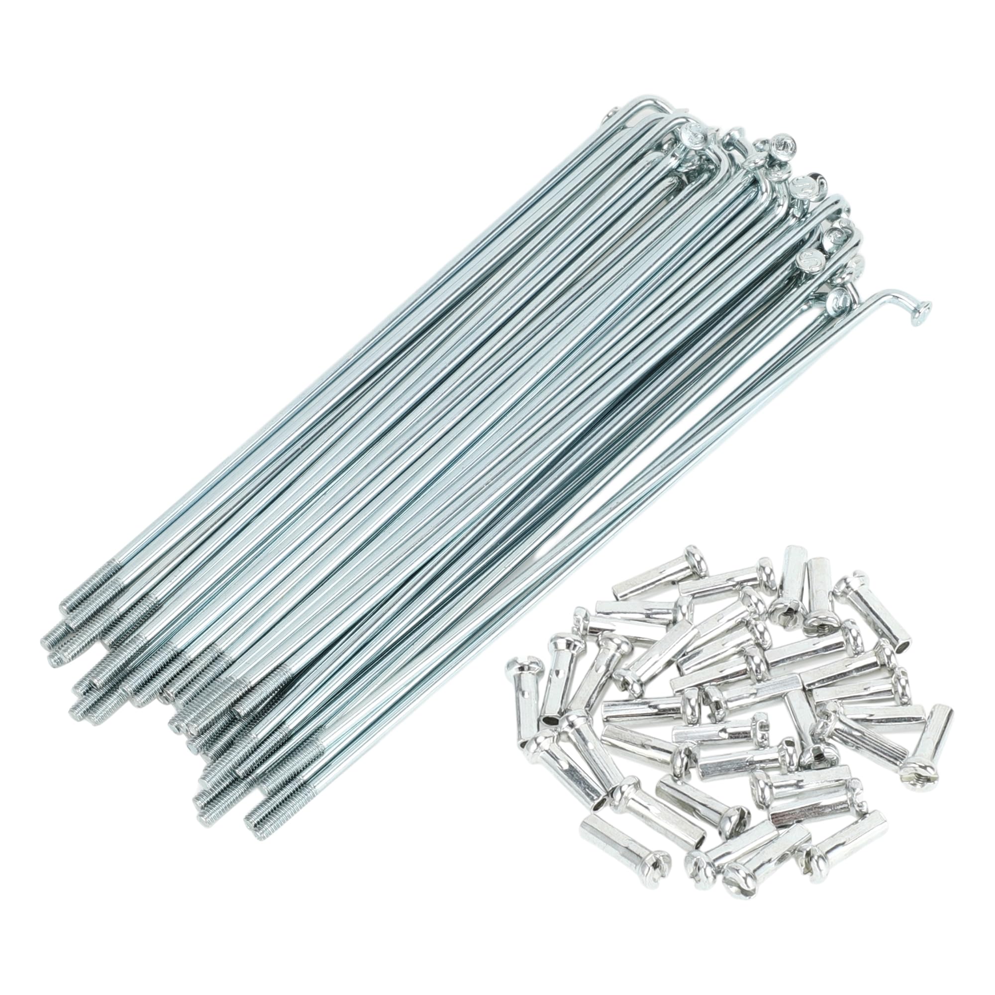 TUCKBOLD Bicycle Spokes Bike Wheel Spokes Silver Tone Nipple 1 Set 14G 107mm Length Carbon Steel Galvanized โ image 1