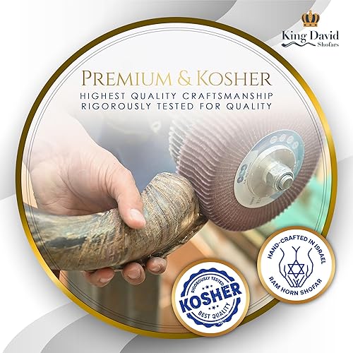 Miniatura 4 de Kudu Shofar - Instrumento musical de cuerno soplado judío kosher de Israel, instrumento musical de Kudu Shofar Angels, medio pulidonatural (juego