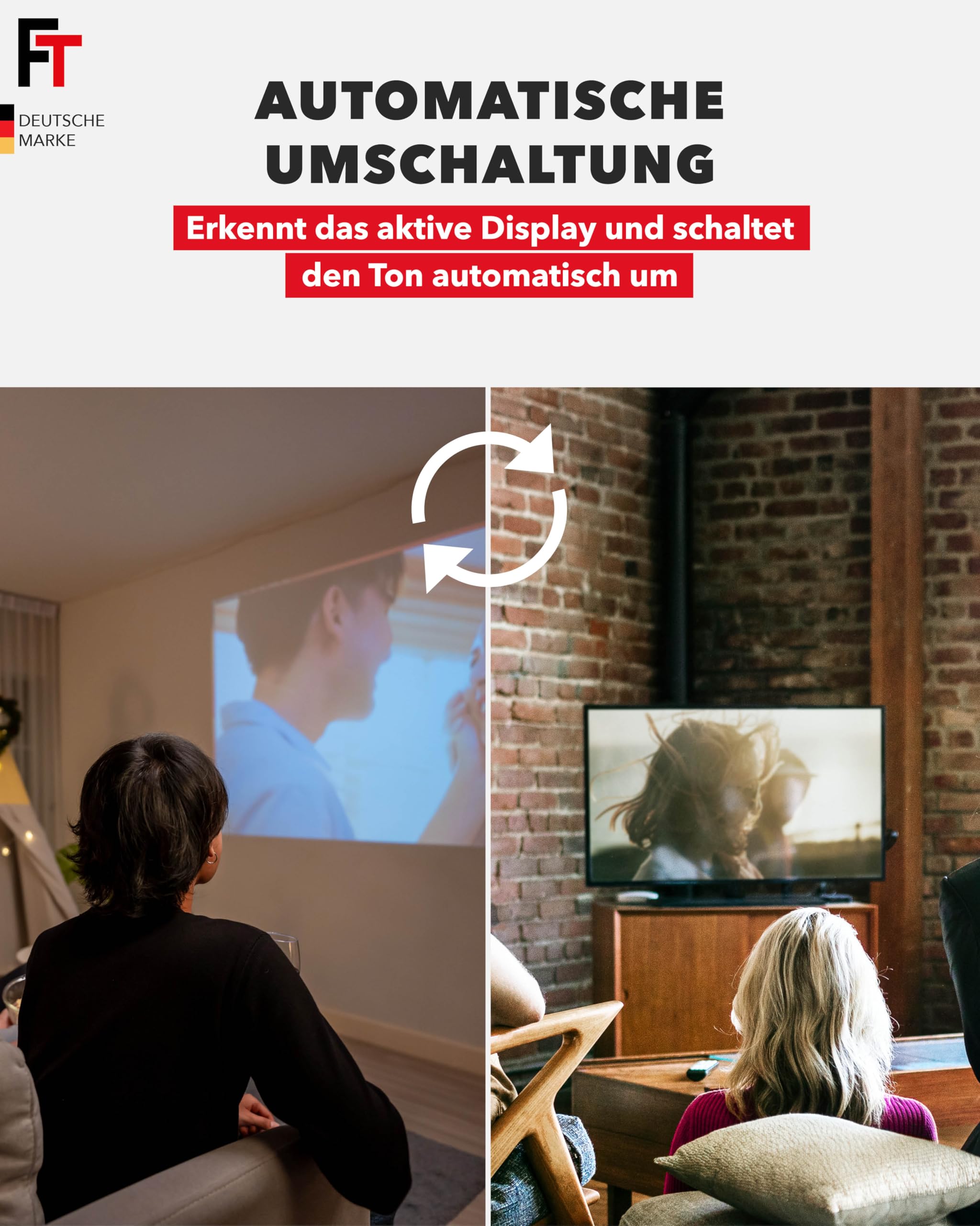 FeinTech AX420 HDMI eARC Switch 2 TV x 1 Soundbar - nutze Deine Soundbar an 2 Displays