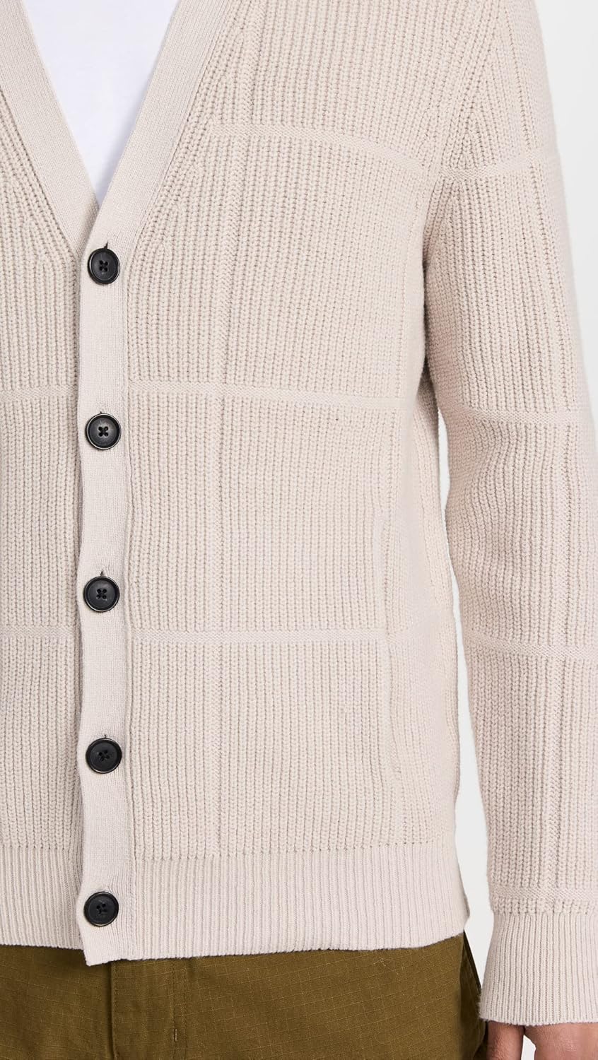 Club Monaco Men's Rib Grid Cardigan