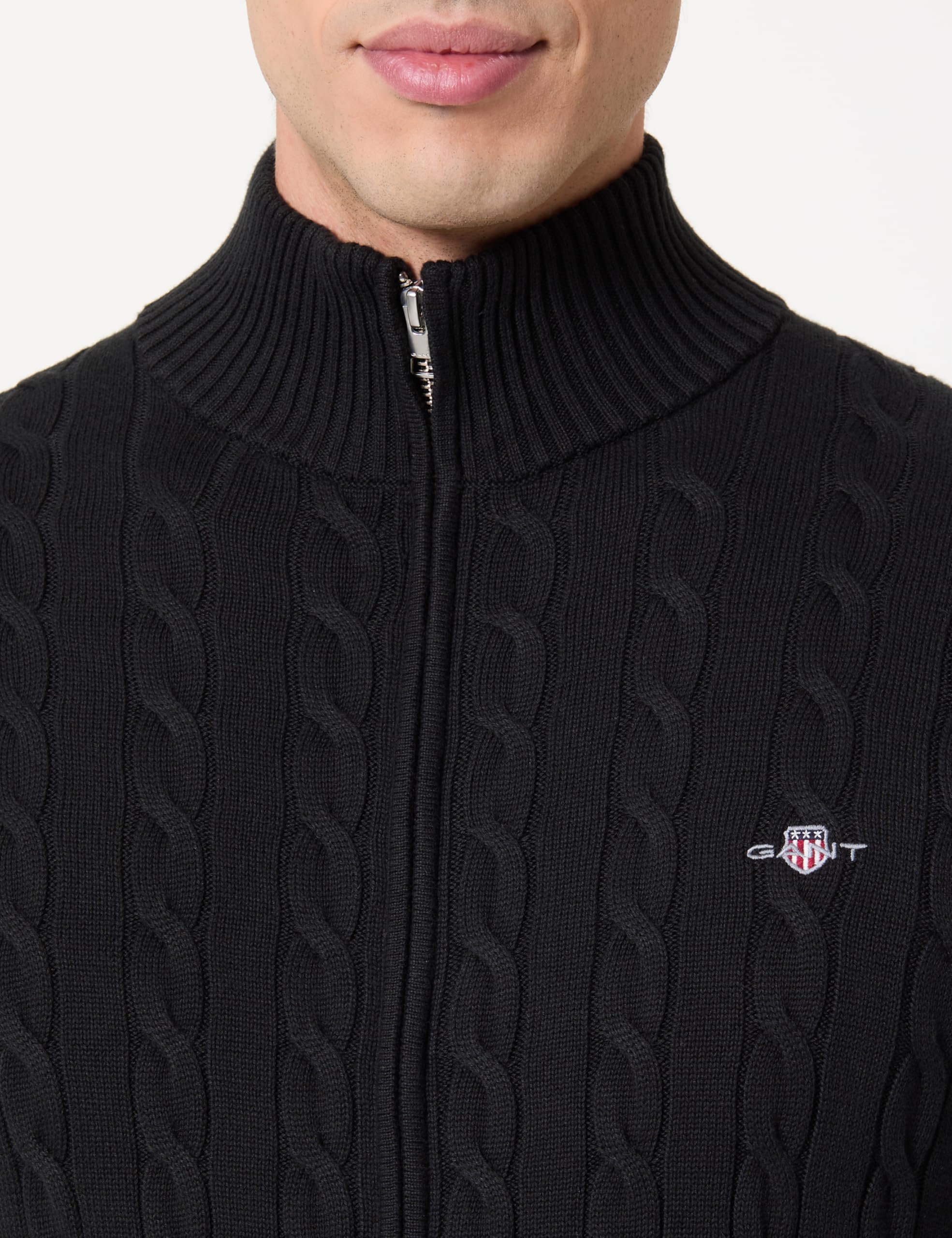 GANT Kardigan Mężczyźni Cotton Cable Zipped Cardigan