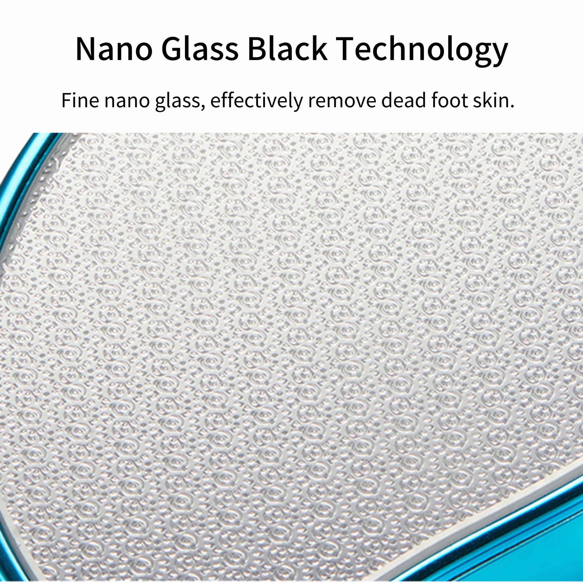 Lima de pie de nano cristal, removedor de callos, herramienta de pedicura profesional para pies húmedos y secos, rascador de pies cómodo para piel suave y suave (azul)