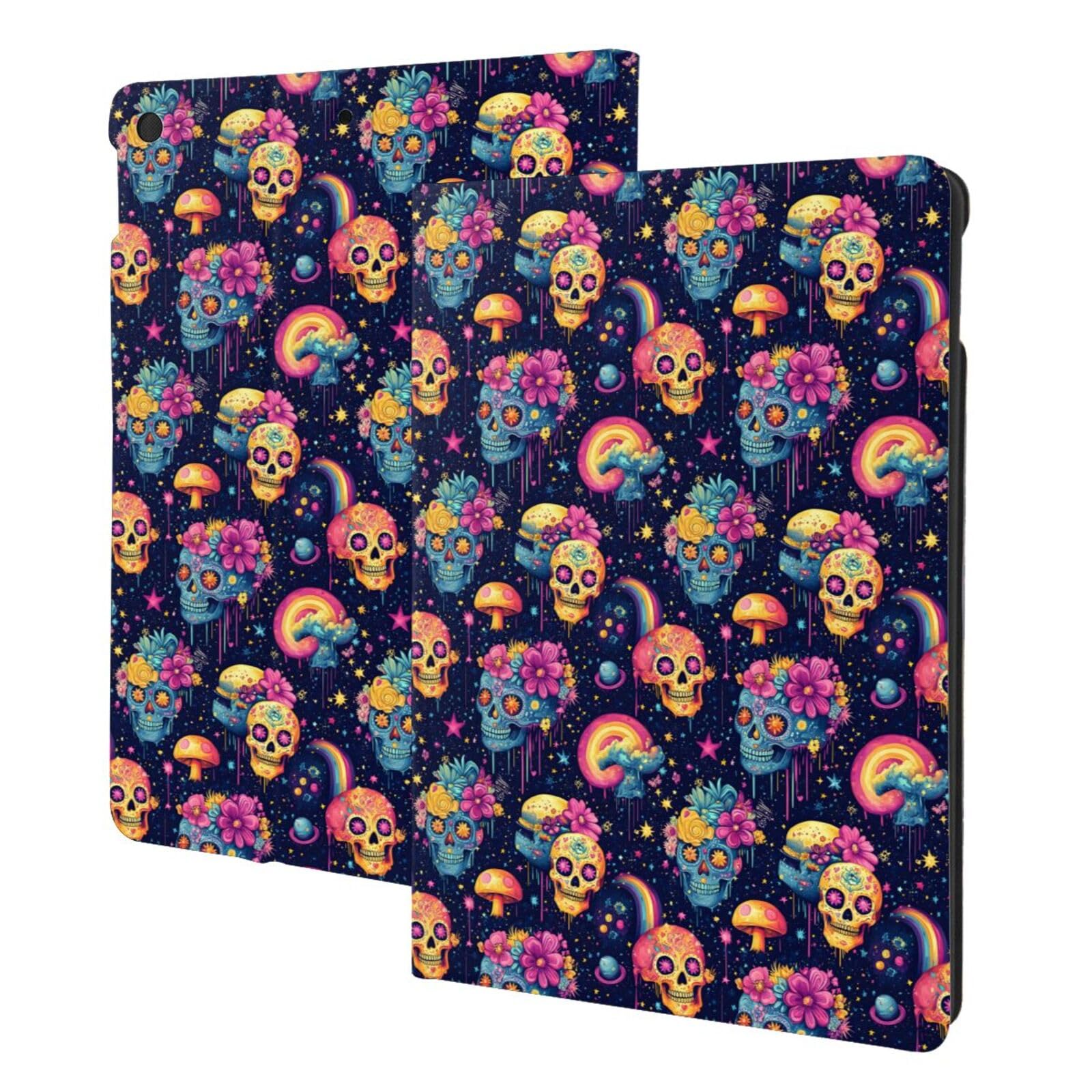 Étui iPad 10.2 compatible iPad 9e/8e/7e génération avec support folio crânes tropicaux - 6