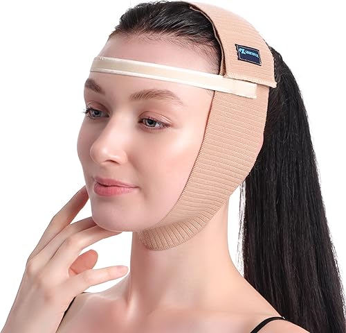 Miniatura 1 de Correa para la barbilla para dormir, ropa de compresión de cuello y barbilla para mujer, adelgazamiento facial, ajuste de papilla y envoltura de