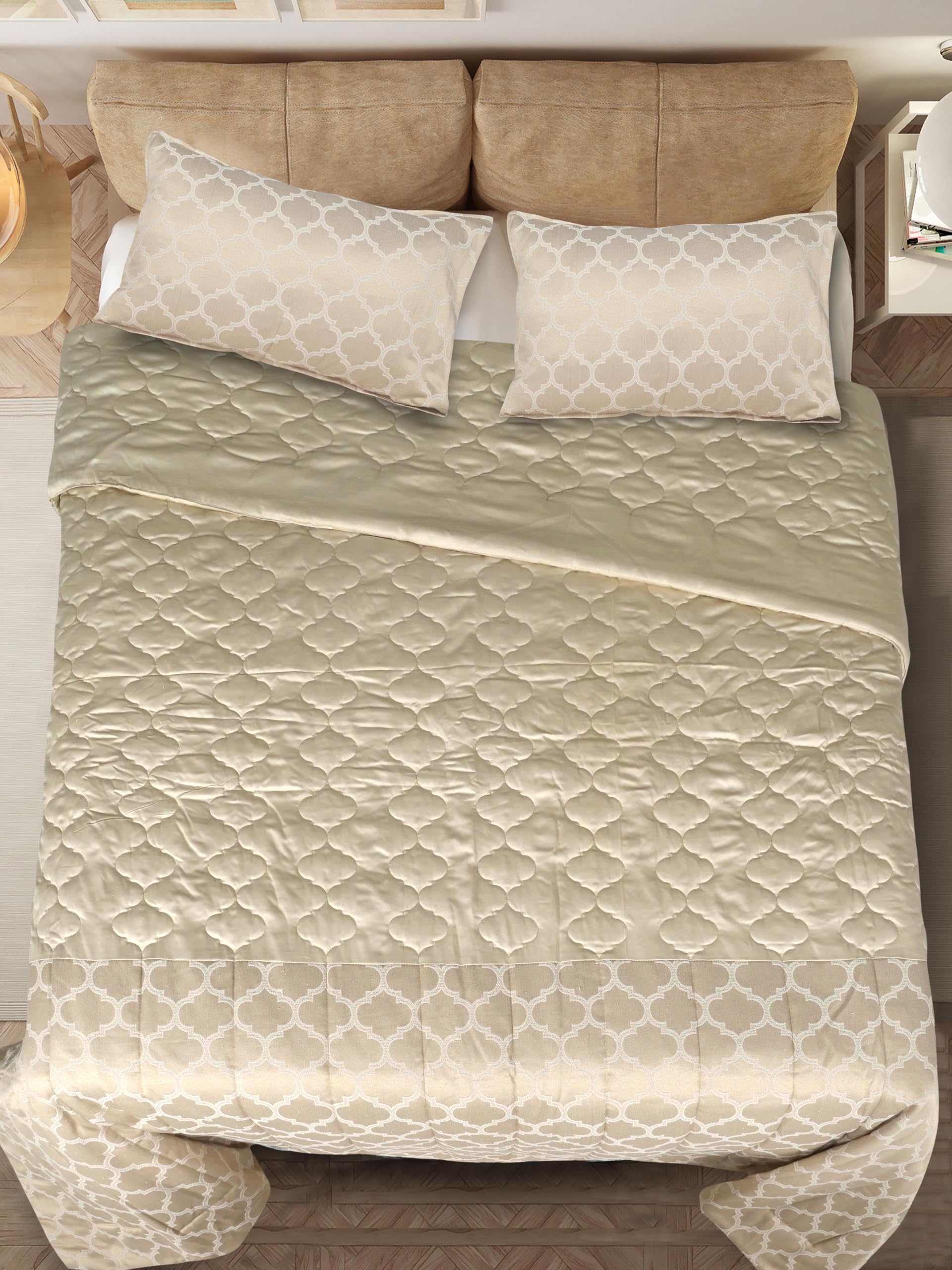 Saral Home Noor All Season Medium Weight Reversible Single Quilt/Comforter 60x90 “ & Matching 1Pillow Covers 17x27-image-24