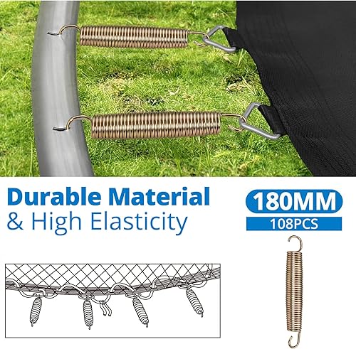 Miniatura 6 de Kumix Tranpoline de 16 pies con aro de baloncesto aspersorluzcalcetines 1500 libras de alta resistencia para exteriores con escalera recinto