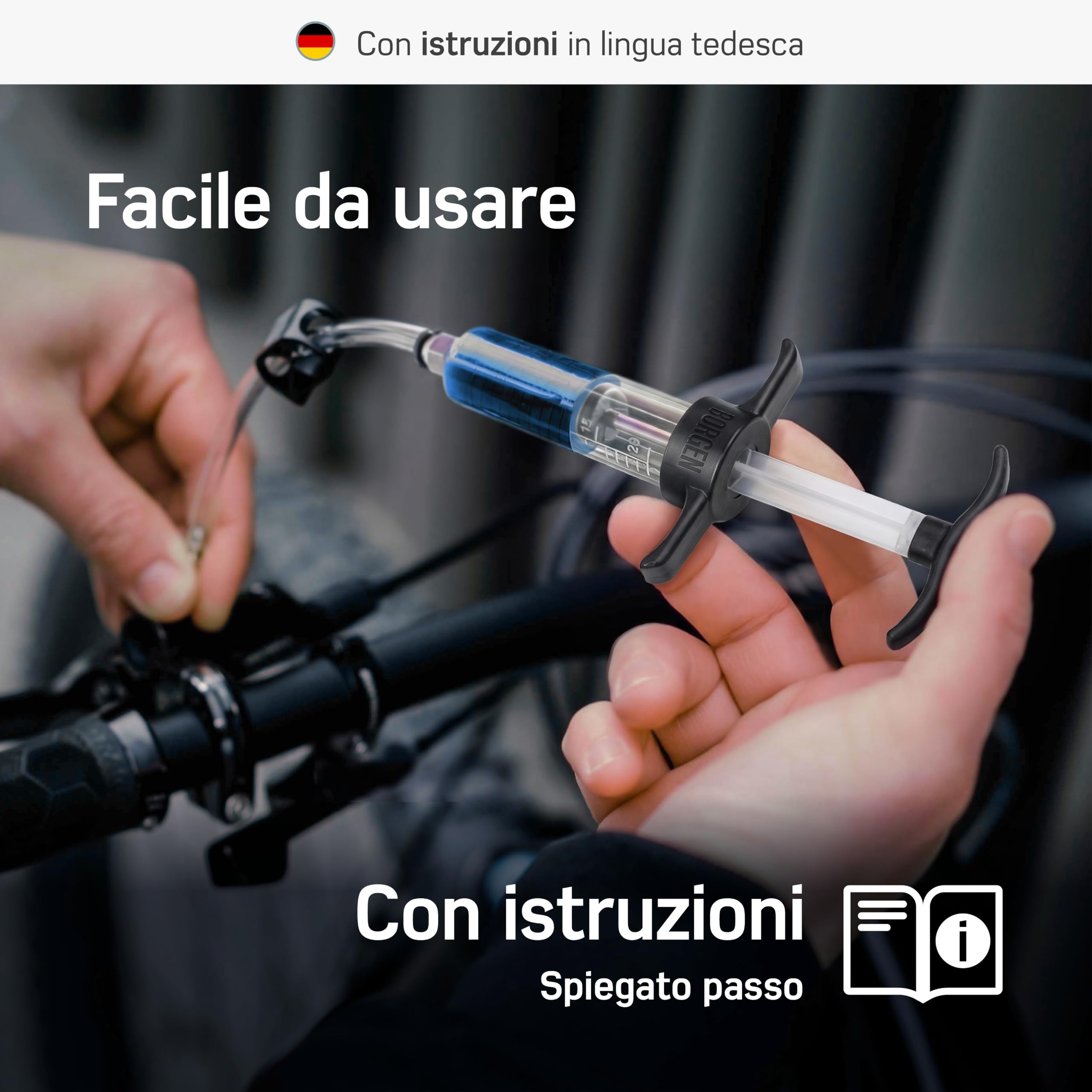 Borgen Kit Spurgo Freni PRO per Freni a Disco Magura per Bicicletta - Kit spurgo Freni magura con Istruzioni, incl. 2x100 ml Olio Minerale magura, per Magura MT7, MT5 e Altri Modelli