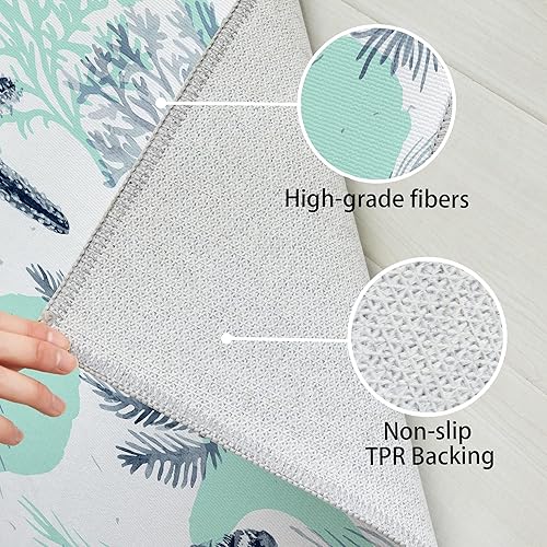 Miniatura 4 de Tritard Alfombras Coastal Area Rugs - Alfombras náuticas con temática de playa, antideslizantes, lavables a máquina, modernas para sala de estar o