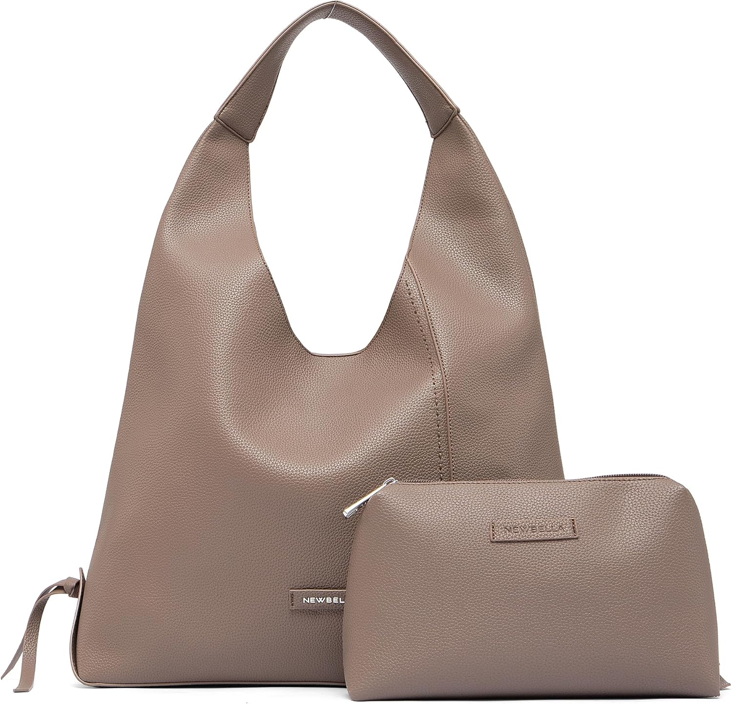 NEWBELLA Women's 2-Piece Foldable Hobo Bag Set-Soft Faux Leather Tote & Crossbody Purse