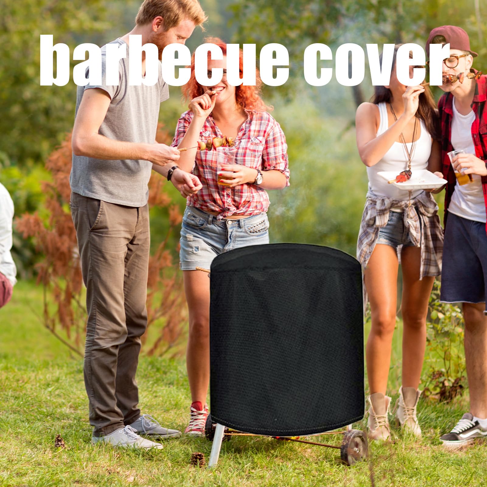 Zwbfu Housse de barbecue 112 cm avec cordon de serrage - Imperméable et