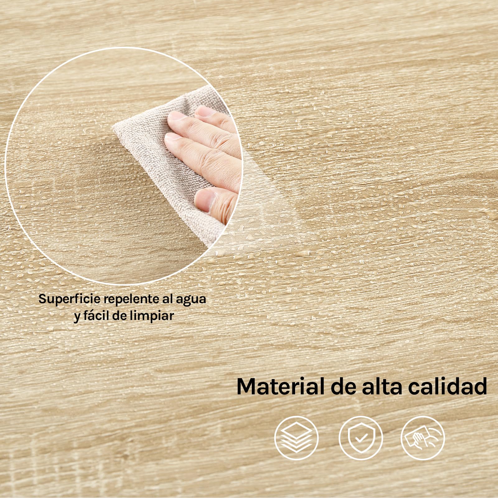 WOLTU Mesa Bar Alta, Mesa Cocina con Estantería Lateral de 1 Cajon 1 Botellero y 2 Estantes, Mesa para Comedor Salón (con Tablas de Madera, Blanco + Roble Claro, 100 x 50 x 100 cm)