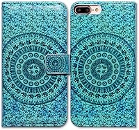 Vista 18 de Bcov - Funda para iPhone 7 Plus/iPhone 8 Plus, diseño circular de colores magníficos con tarjetero y función atril para iPhone 7 Plus/iPhone 8 Plus