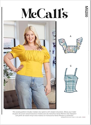 McCall's Misses' - Kit de patrón de costura con parte superior fruncida, código M8200, tamaños 18W-20W-22W-24W, multicolor