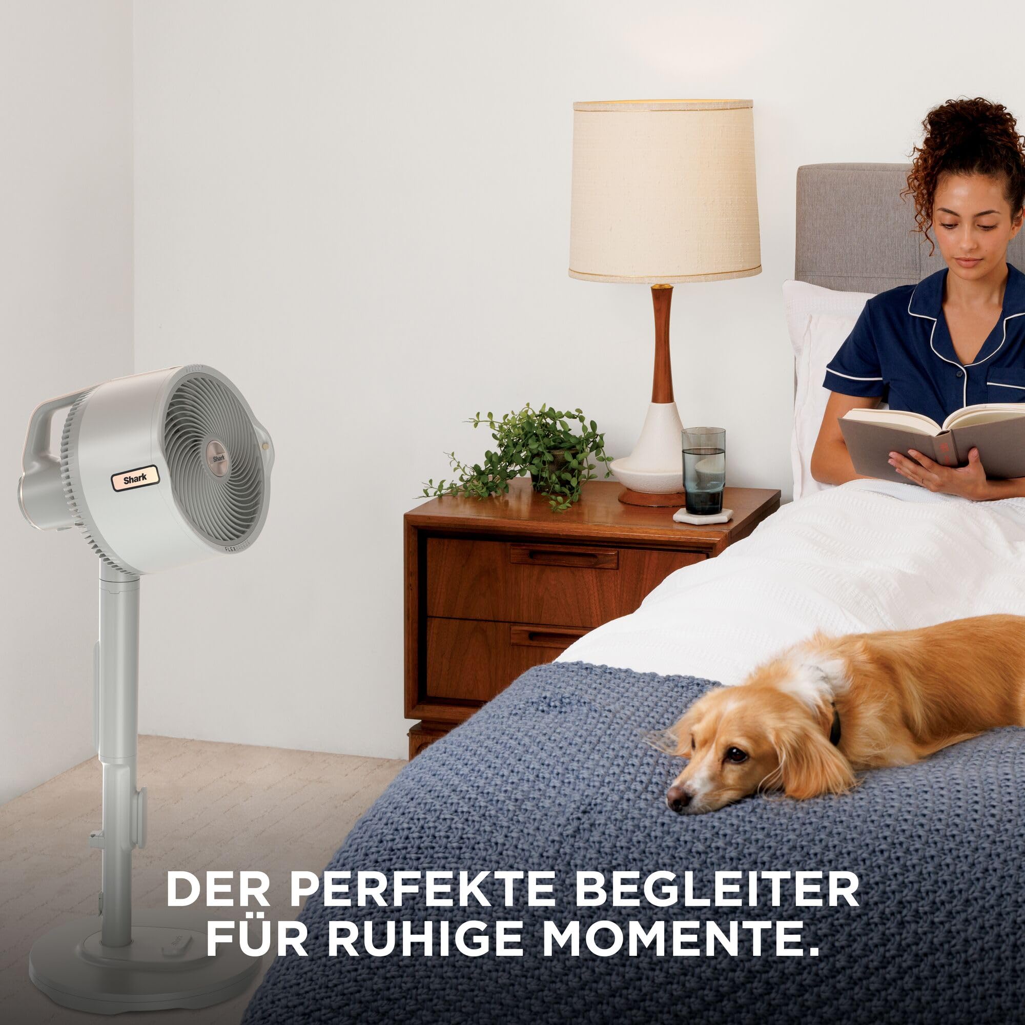 Shark FlexBreeze Pro Mist Akku-Ventilator für innen und außen mit Sprühsystem, tragbarer Sprühtank, 20 m, Stand- & Tischventilator, 5 Geschwindigkeitsstufen, leise, Fernbedienung, Dove FA300WHEU
