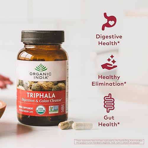 Miniatura 3 de Organic India Triphala - Suplemento de hierbas  Apoyo para la digestión y el colon apoyo del sistema inmunológico adaptógeno denso en nutrientes