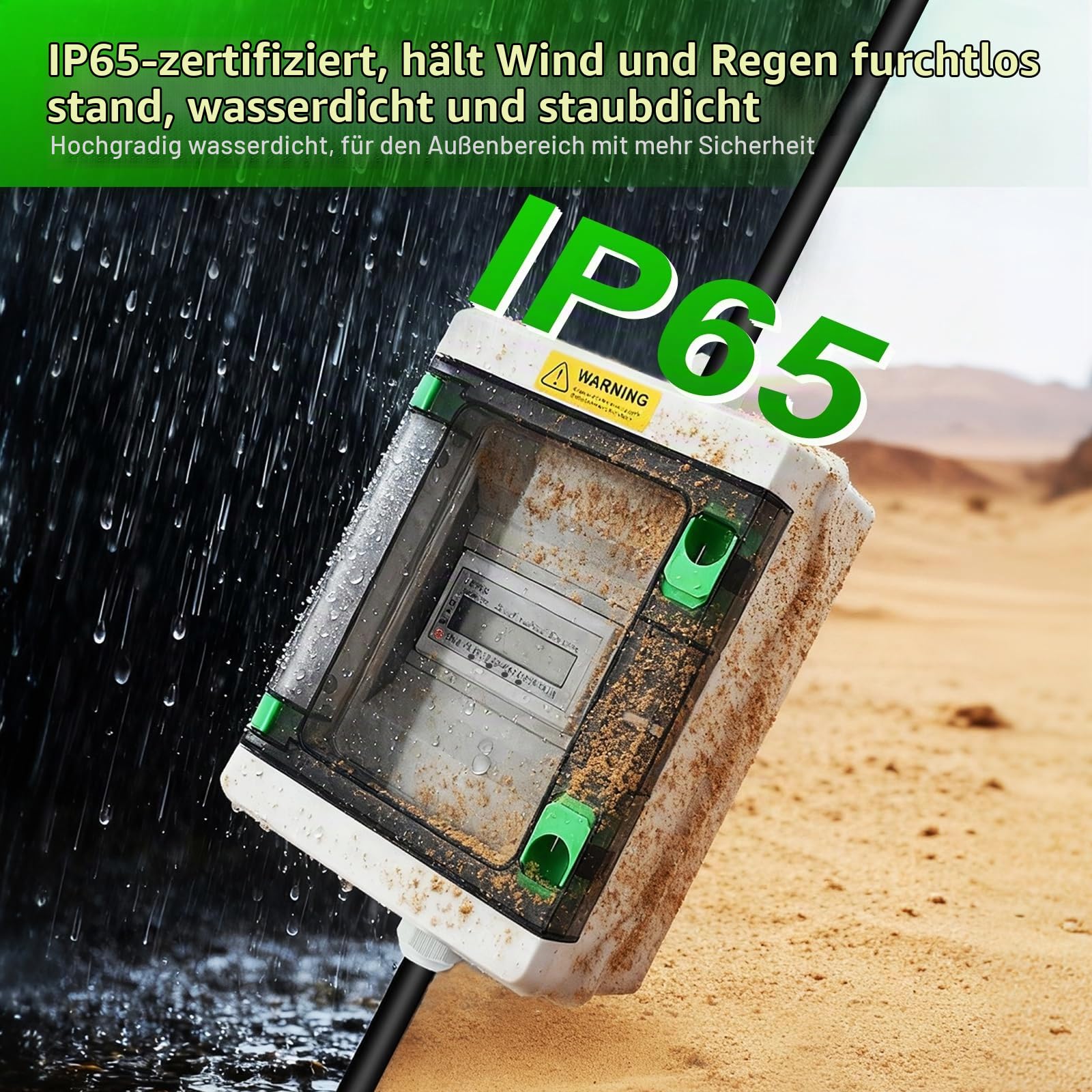 Mobiler Stromzähler 3 Phasen, 32A 380V Mobiler Digitaler Digitalzähler mit CEE Stecker und Kupplung, Digitaler Zwischenzähler mit Reset, IP65 Wasserdichtem Gehäuse